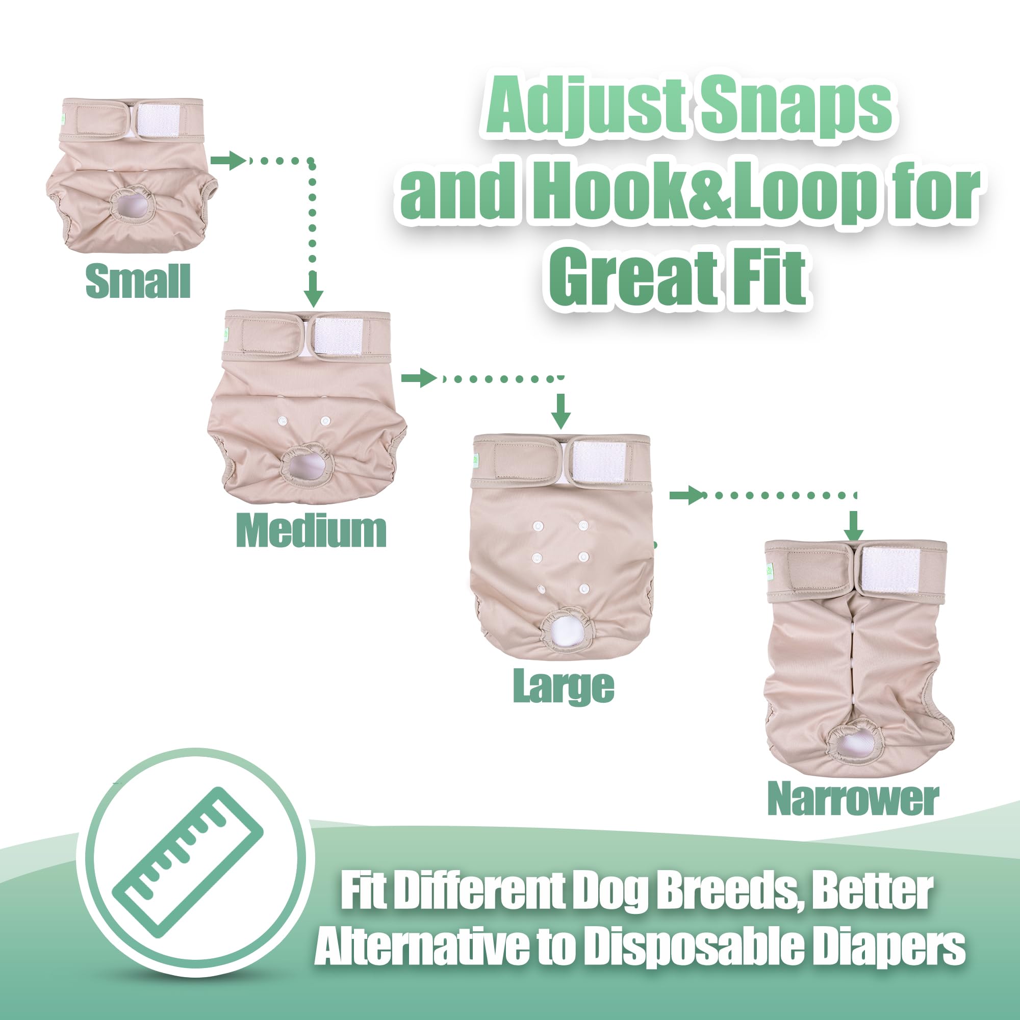 Wegreeco Cat Diapers, Cat Diapers for Male Female Spraying Incontinence, Reusable Adjustable Highly Absorbent (3 Pack, Medium)