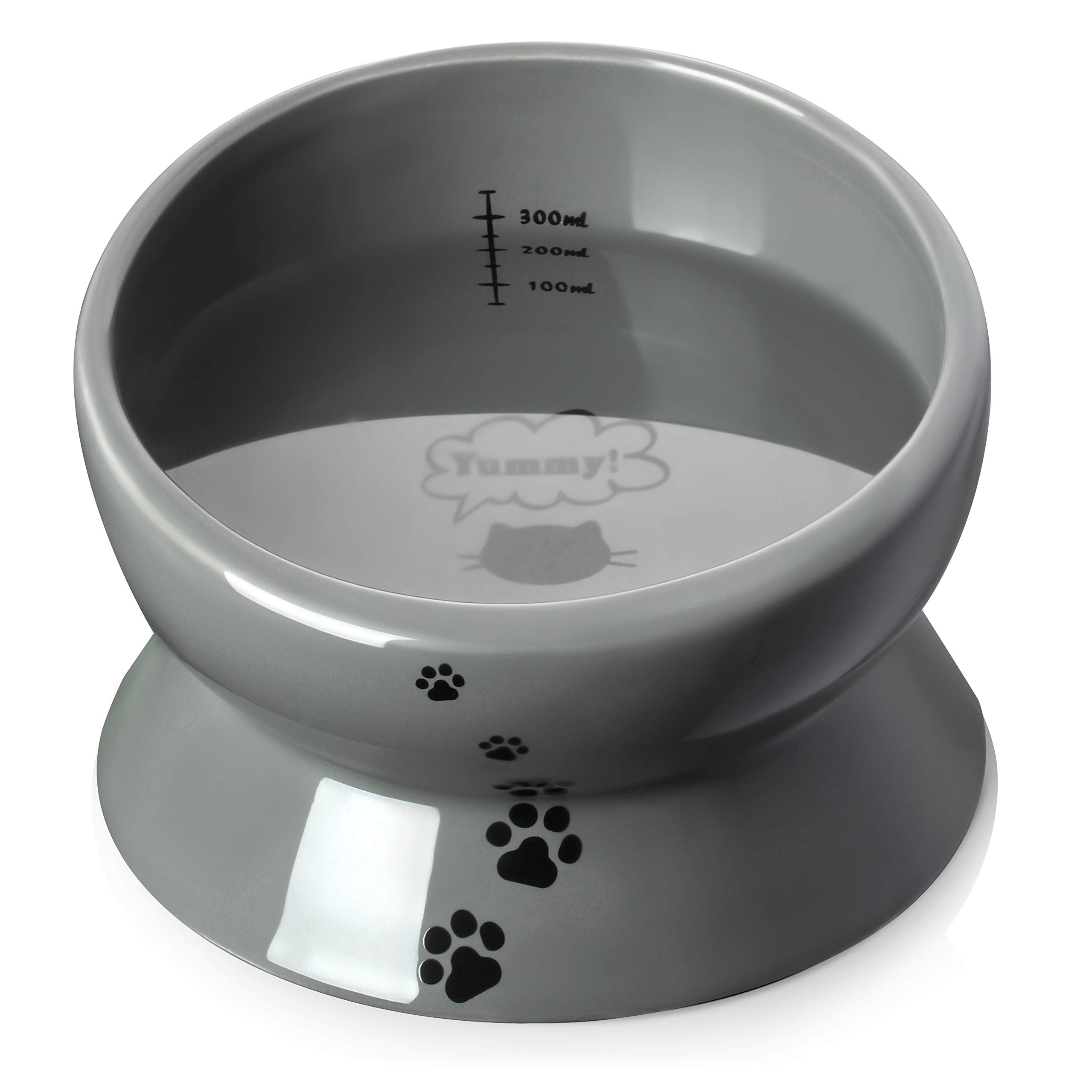 Y YHY Elevated Cat Food Bowl, Raised Pet Food and Water Bowl, Ceramic, 15oz