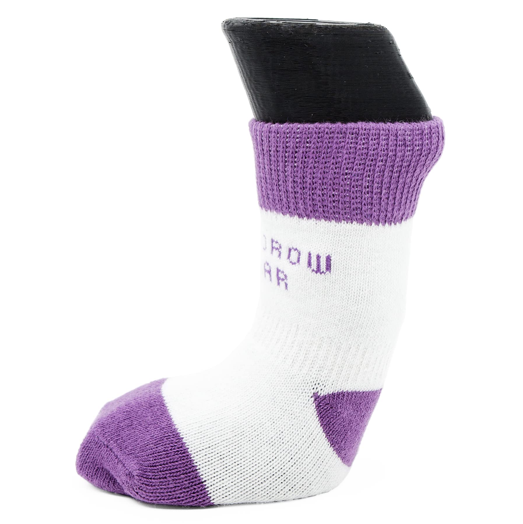 Woodrow Wear, Power Paws Original Dog Socks, Purple White Stripe, XS, Fits 12-25 pounds