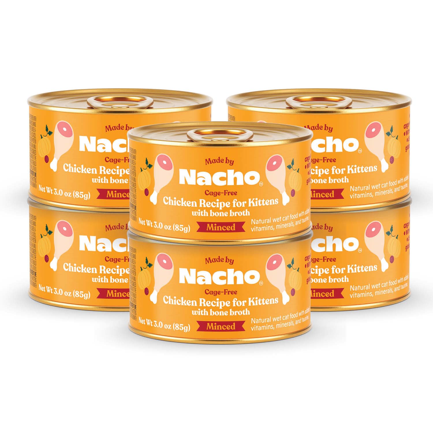 Made by Nacho Chicken Recipe Minced Wet Kitten Food, 3-oz can, Case of 24