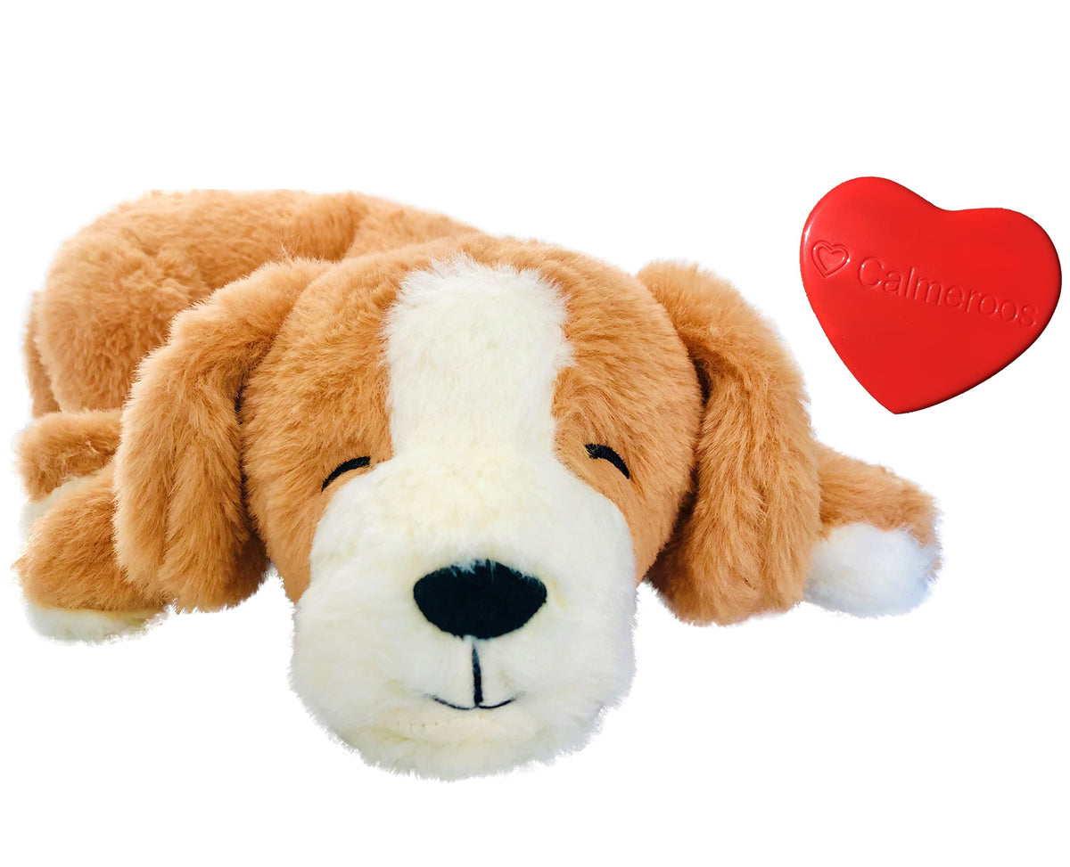 Calmeroos Puppy Heartbeat Toys Calming Separation Anxiety Relief Toys For Dogs Heartbeat Simulator In A Soft Comforting Pillow P