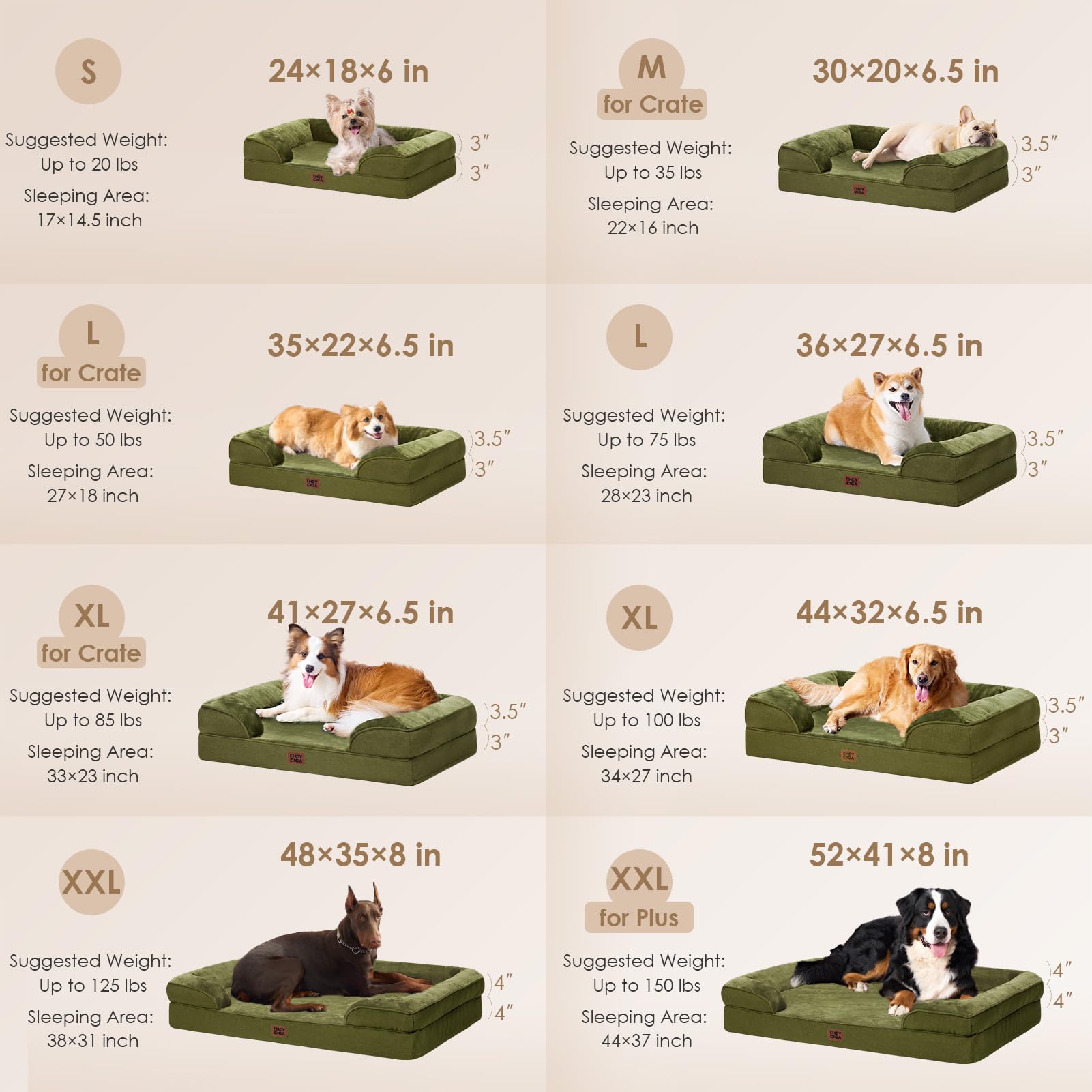 EHEYCIGA Orthopedic Dog Beds for Extra Large Dogs 44x32Inch, Waterproof Memory Foam XL Pet Bed with Sides, Non-Slip and Egg-Crat