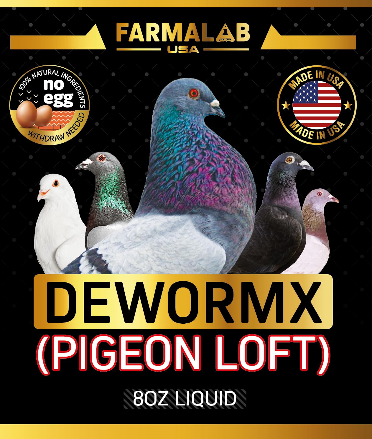 Farmalab Natural Dewormer No Withdraw Hens, Ducks, Roosters, Turkeys, Goose, Parakeets, Cockatiels, Lovebirds, Finches, Quakers,