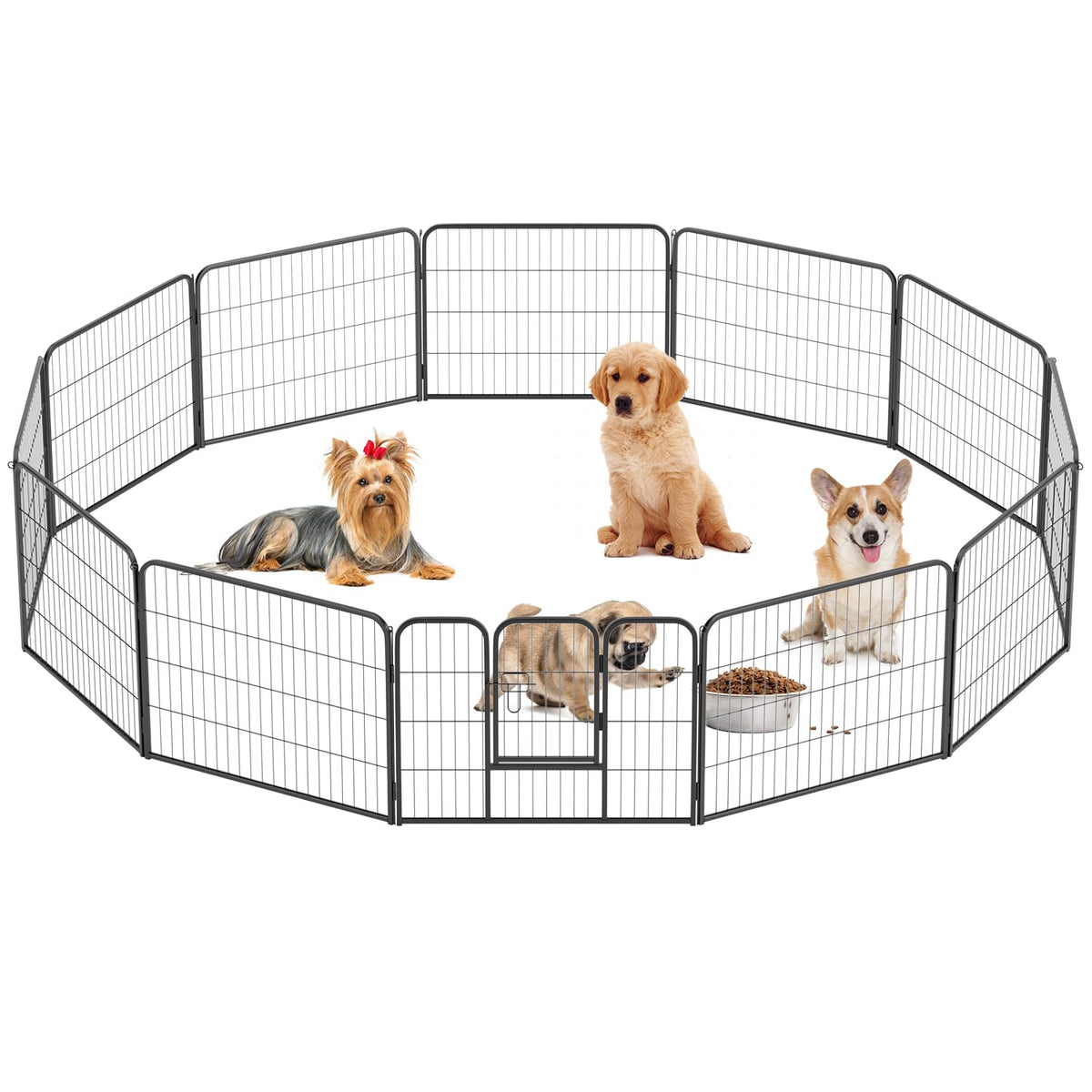 Bestpet Dog Playpen Indoor 24 Inch Height 12 Panels Dog Pen For Small And Medium Dogs, Exercise Pen Pet Dog Fence With Doors Pet
