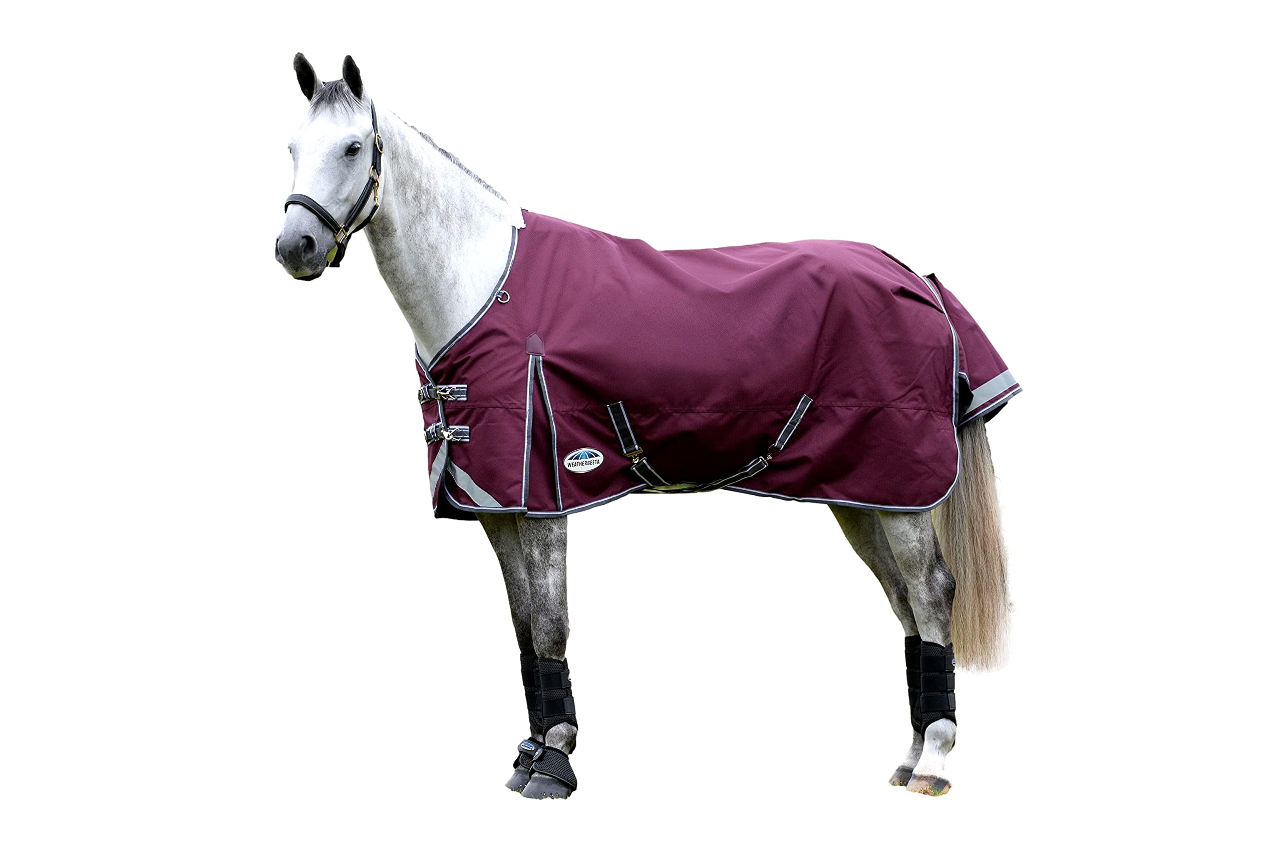 Weatherbeeta Comfitec Plus Dynamic Ii Standard Neck Medium Horse Blanket, Maroon/Grey/White, 54''