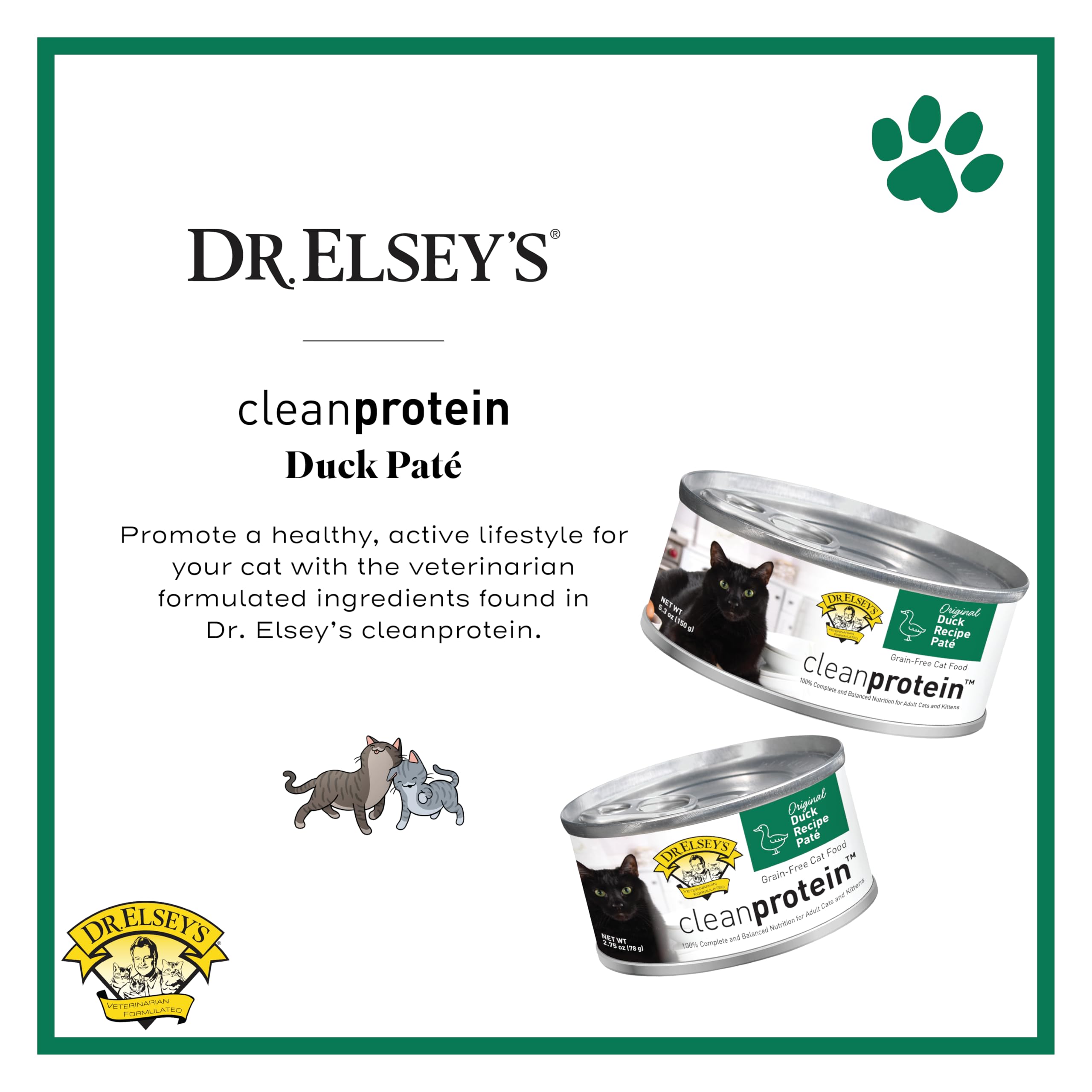 Dr. Elseys cleanprotein Original Duck Recipe Wet Cat Food, 2.75 oz Can (Pack of 24)