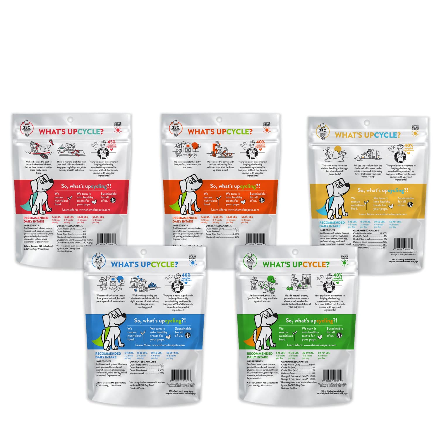 Shameless Pets Soft-Baked Dog Treats, Variety 5-Pack - Natural & Healthy Dog Chews for Small, Medium & Large Dogs - Biscuits Bak