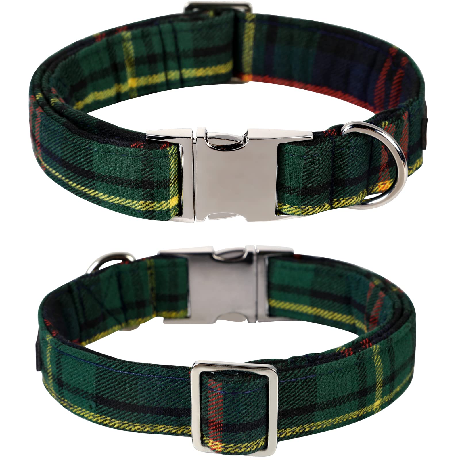 Lionet Paws Christmas Dog Collar With Flower, Soft And Comfortable, Adjustable Collar For Medium Dogs Girl Gift, Neck 13.5-22 Inches