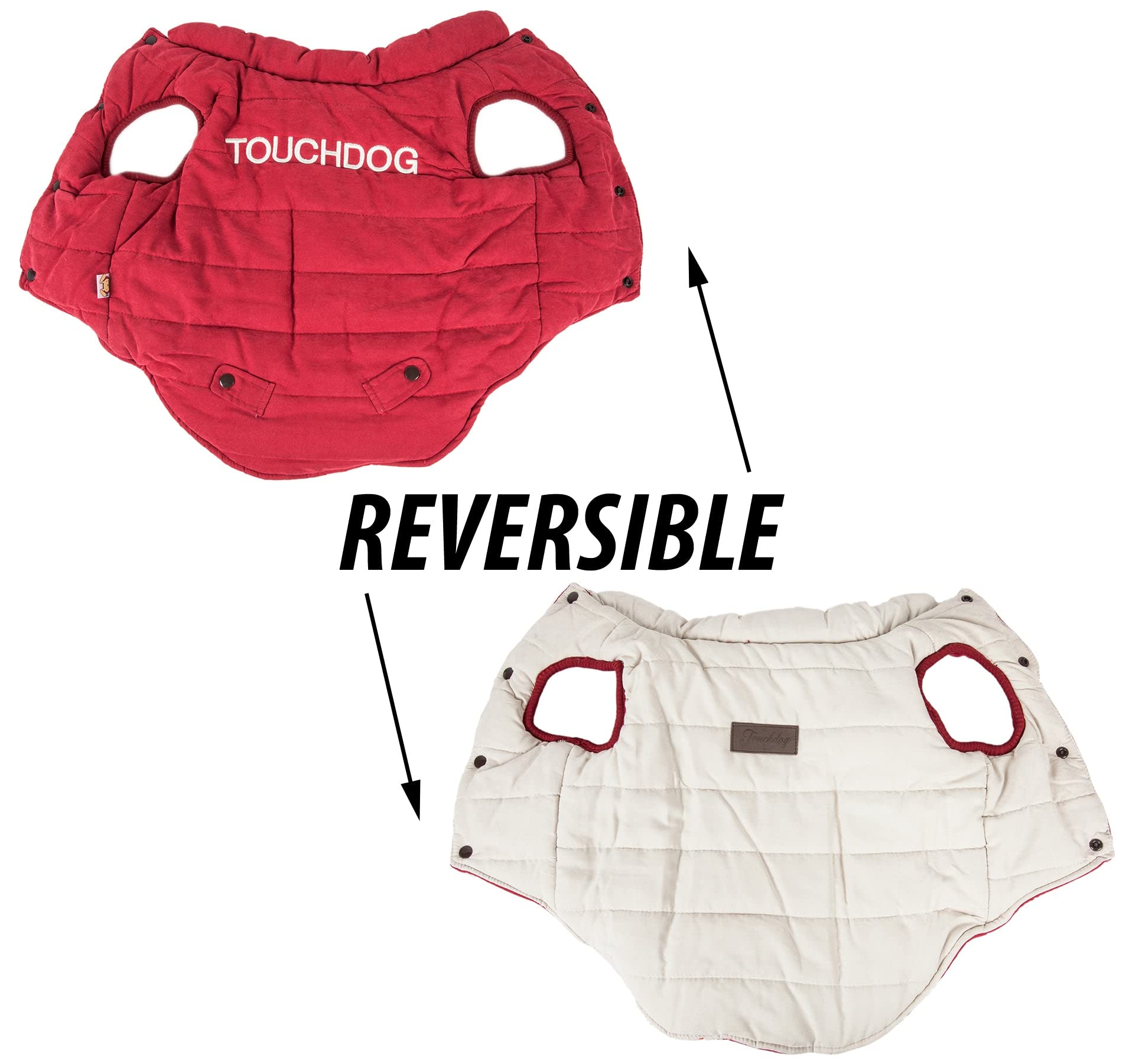 TOUCHDOG 'Waggin Swag' Fashion Designer Reversible 3M Insulated Pet Dog Coat Jacket, Medium, Pink / White