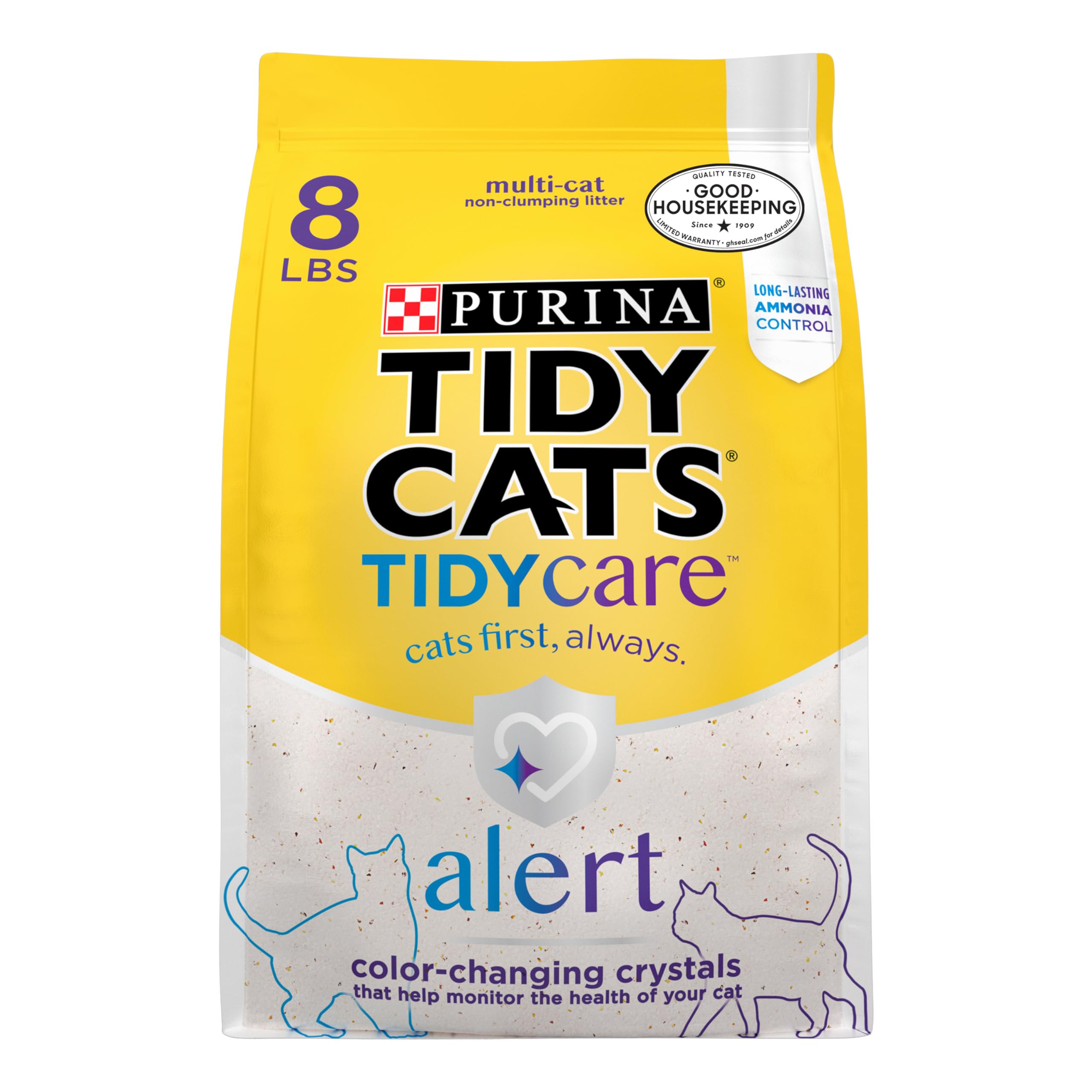 Purina Tidy Cats Tidy Care Alert Cat Health Monitoring Non Clumping Cat Litter With Silica Crystals - 8 Lb. Bag