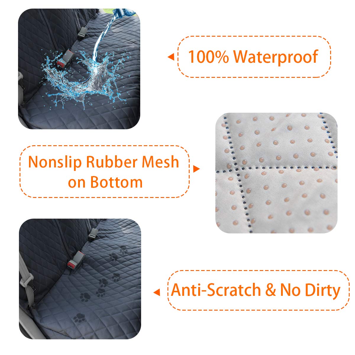 Honest Dog Car Seat Covers, Dog Seat Cover With Side Flap For Cars, Trucks, And Suv'S - Waterproof & Nonslip Pet Seat Cover For