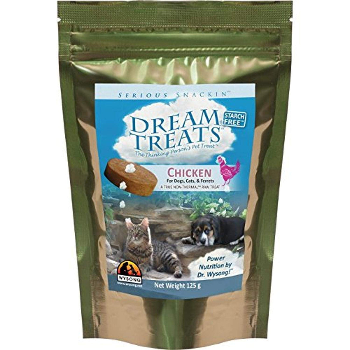 Wysong Dream Treats Chicken - For Dogs/Cats/Ferrets - Raw Food - 4.9 Ounce Bag