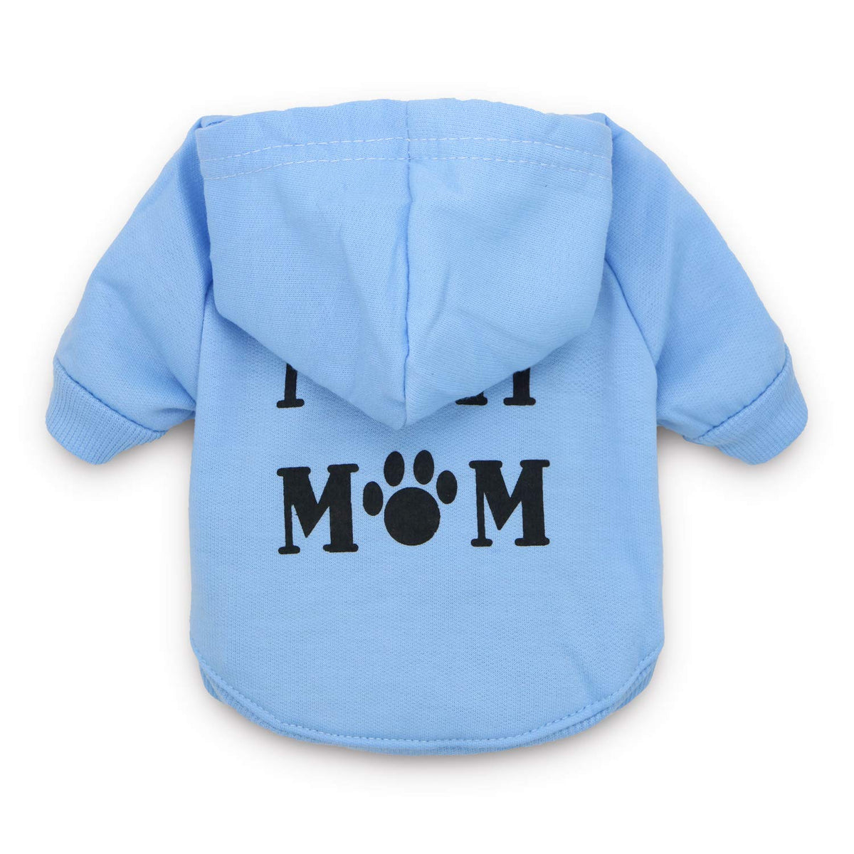 Droolingdog Dog T-Shirt I Love My Mom Clothes Puppy T Shirt For Small Dogs, Small, Blue