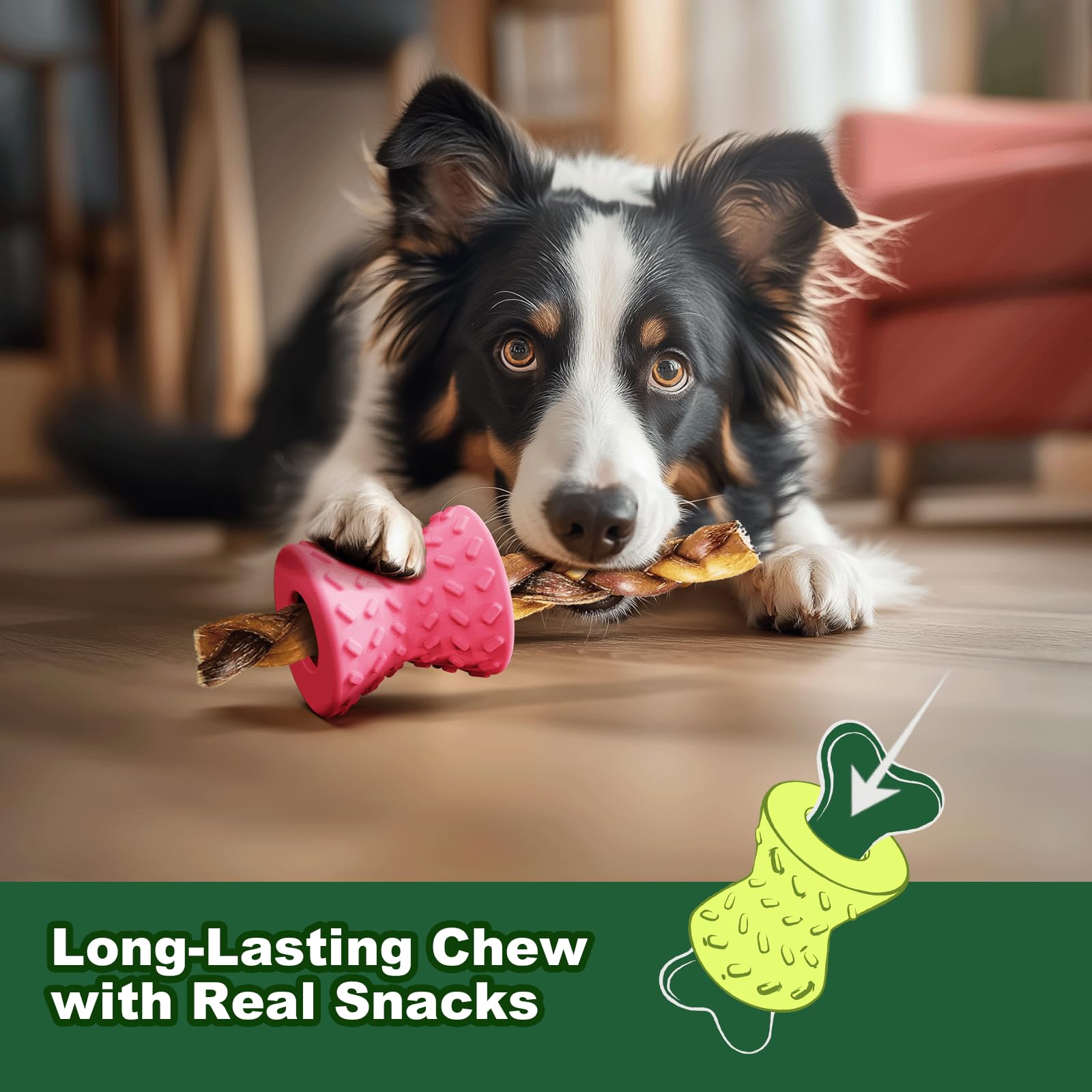 Dog Toys to Keep Them Busy - Interactive Treat Dispensing Ball for Small Dogs, Puppy Puzzle Toy for Enrichment & Teething, Durab