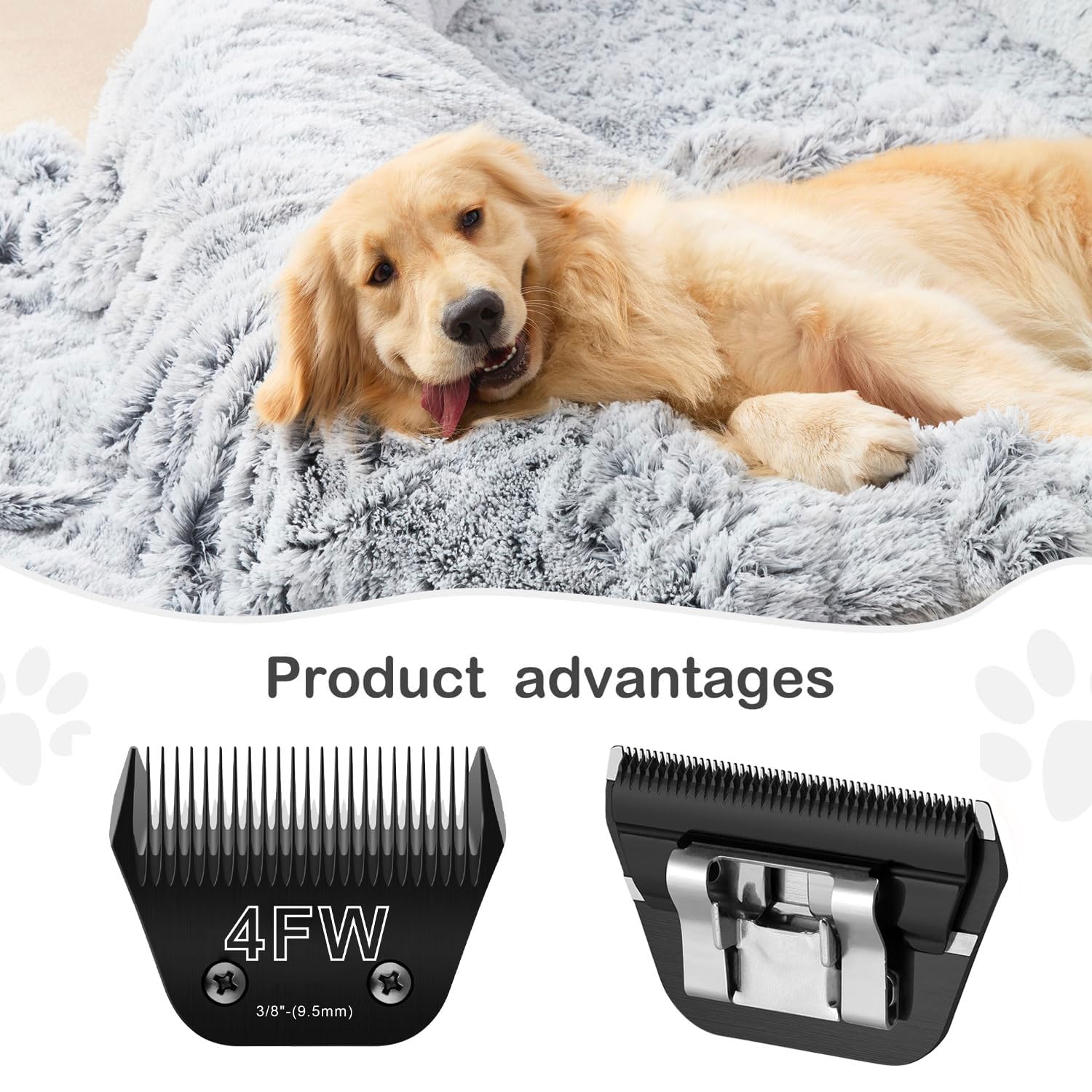 4Fw Wide Blades For Dog Grooming Blades Compatible With Andis Dog Clippers Blades,Dog Clipper Blades Compatible With Oster A5,Wa