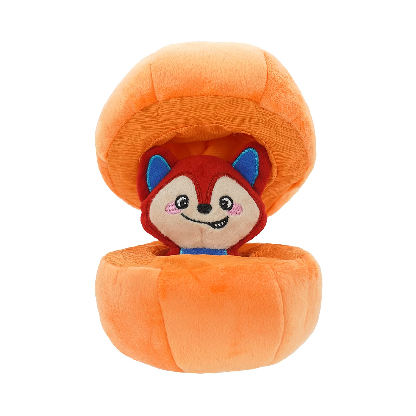 HugSmart Pet -Fruity Critterz | Squeaky Hide and Seek Plush Dog Toys | 2-in -1 Cute Interactive Plush Puzzle Toys for Small Medi