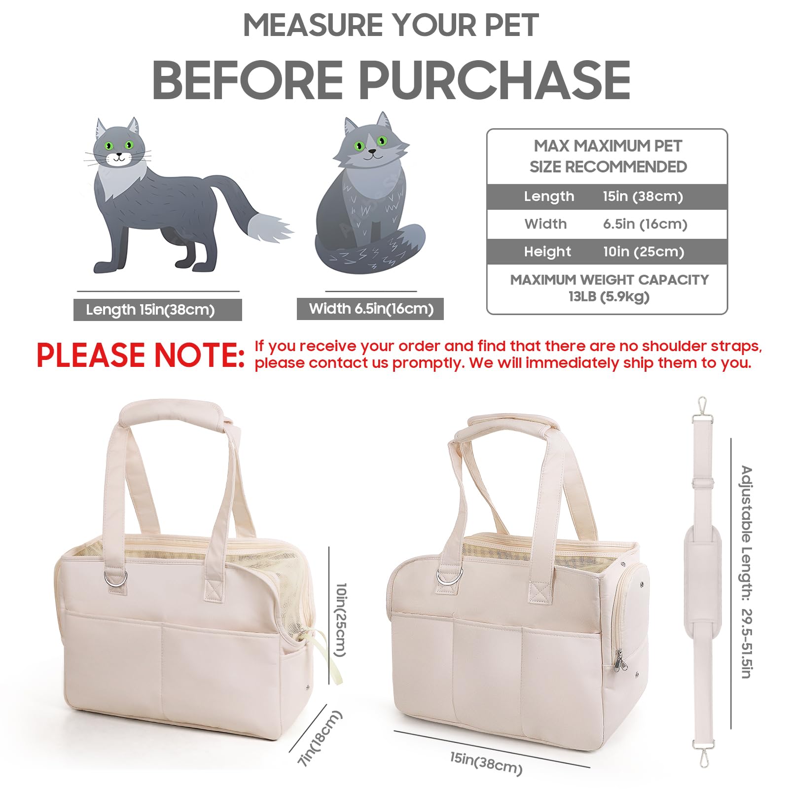 Jourcraf Dog Carriers For Small Dogs, Soft Sided Folding Small Dog Carrier For Dogs Medium Cats Puppies Up To 13 Lbs, Washable B