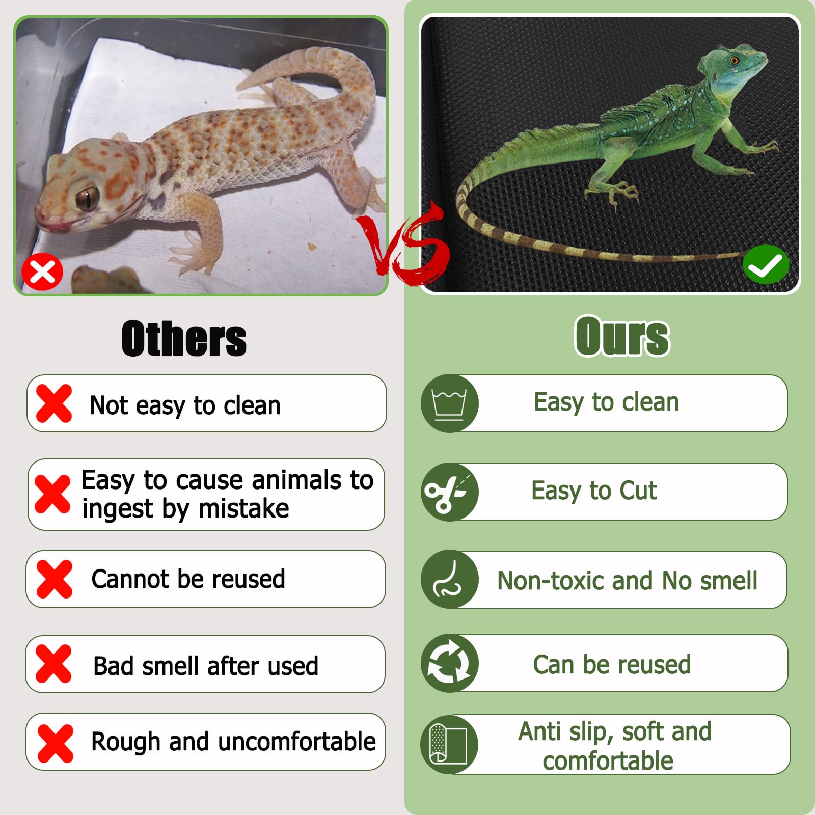 Qwr 118'' X 23.6''Thicker Reptile Carpet Mat For Tank Flooring, Bearded Dragon Tank Accessories,Reptile Terrarium Liner Substrat