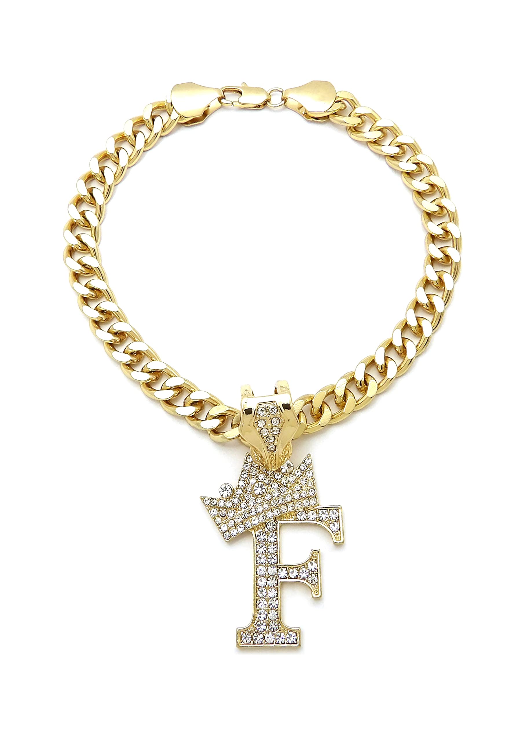Ba Unique Fashion Initial Letter Cuban Chain Dog Chain Pet Chain Pet, Cat, Puppy Chain (F, 18'')
