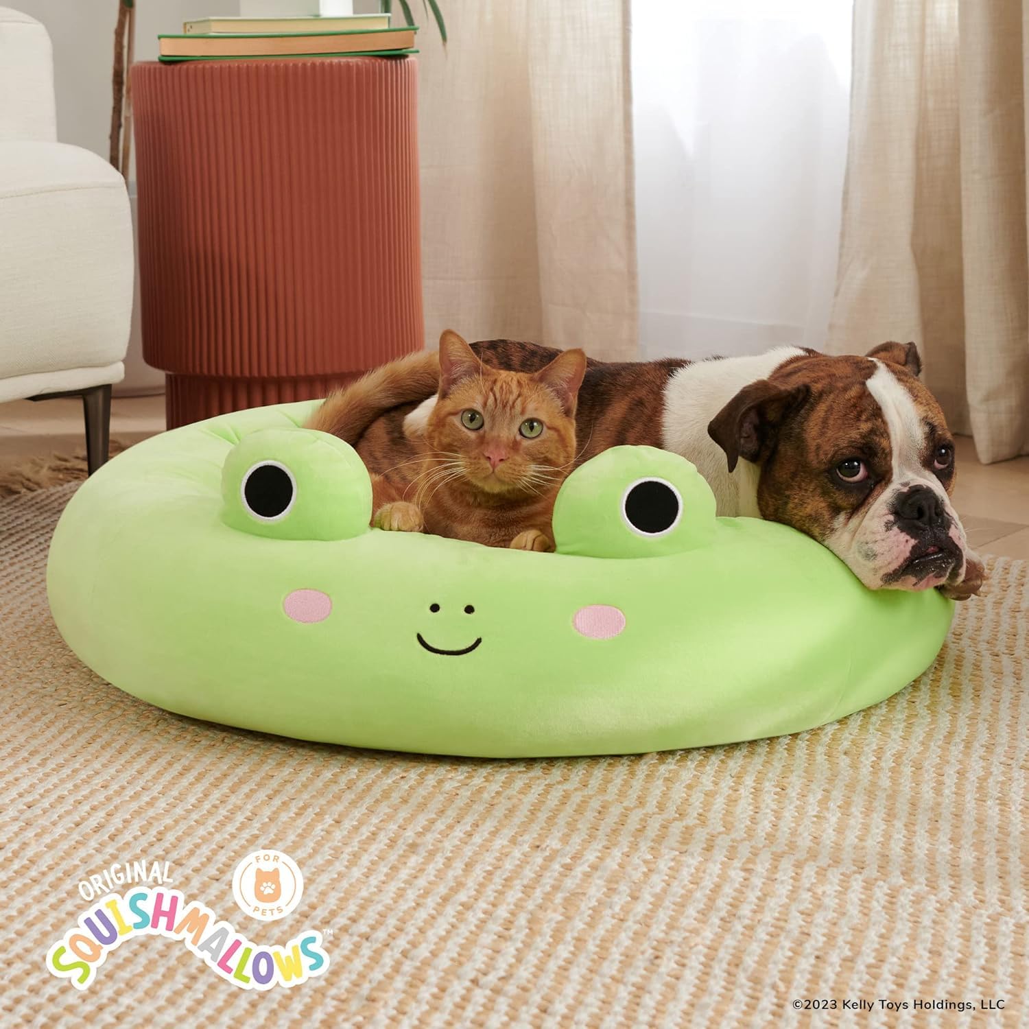 Squishmallows 24-Inch Wendy Frog Pet Bed - Medium Ultrasoft Official Squishmallows Plush Pet Bed