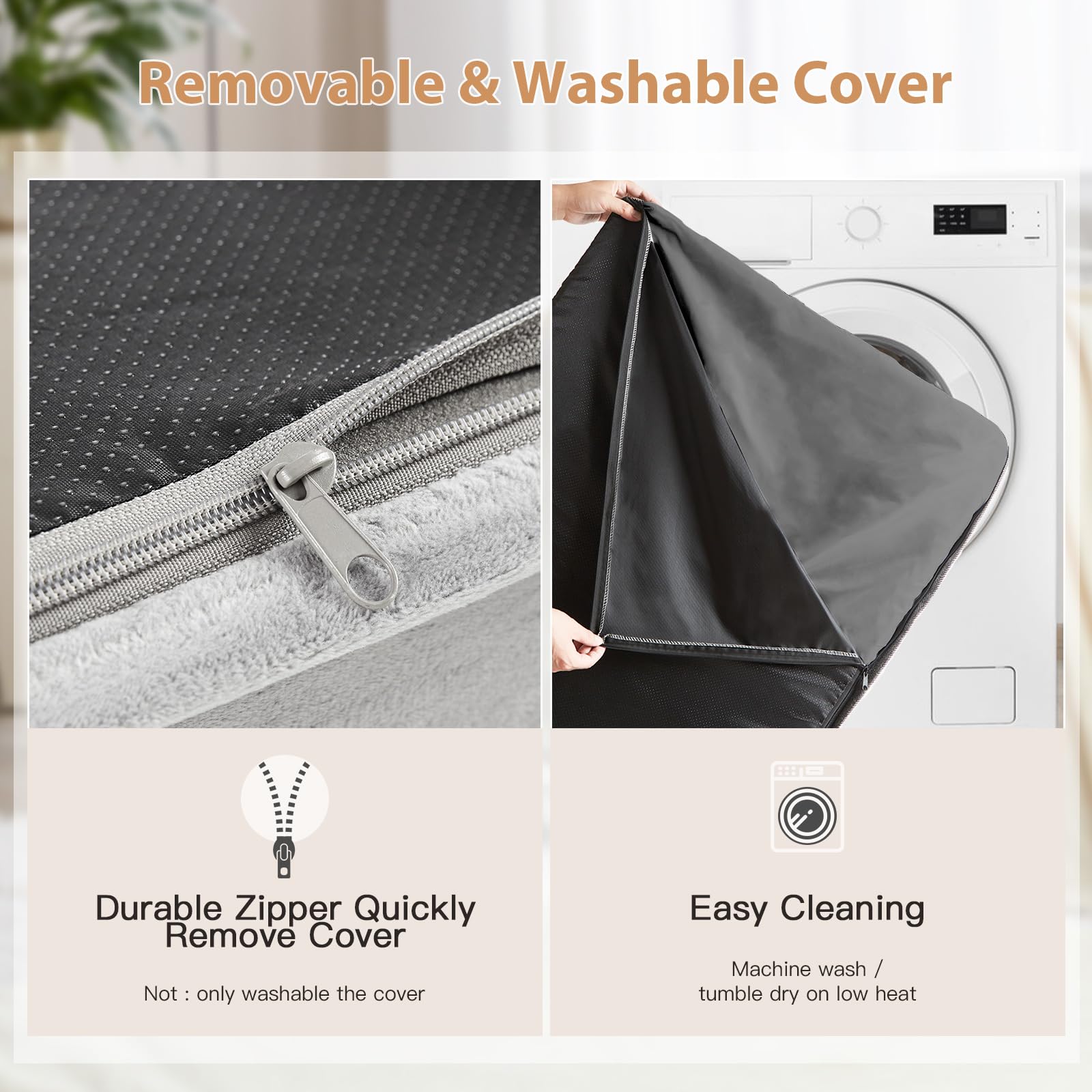 Wnpethome Orthopedic Dog Beds, Extra Large Waterproof With Removable Washable Cover & Anti-Slip Bottom, Egg Crate Foam Pet Bed M