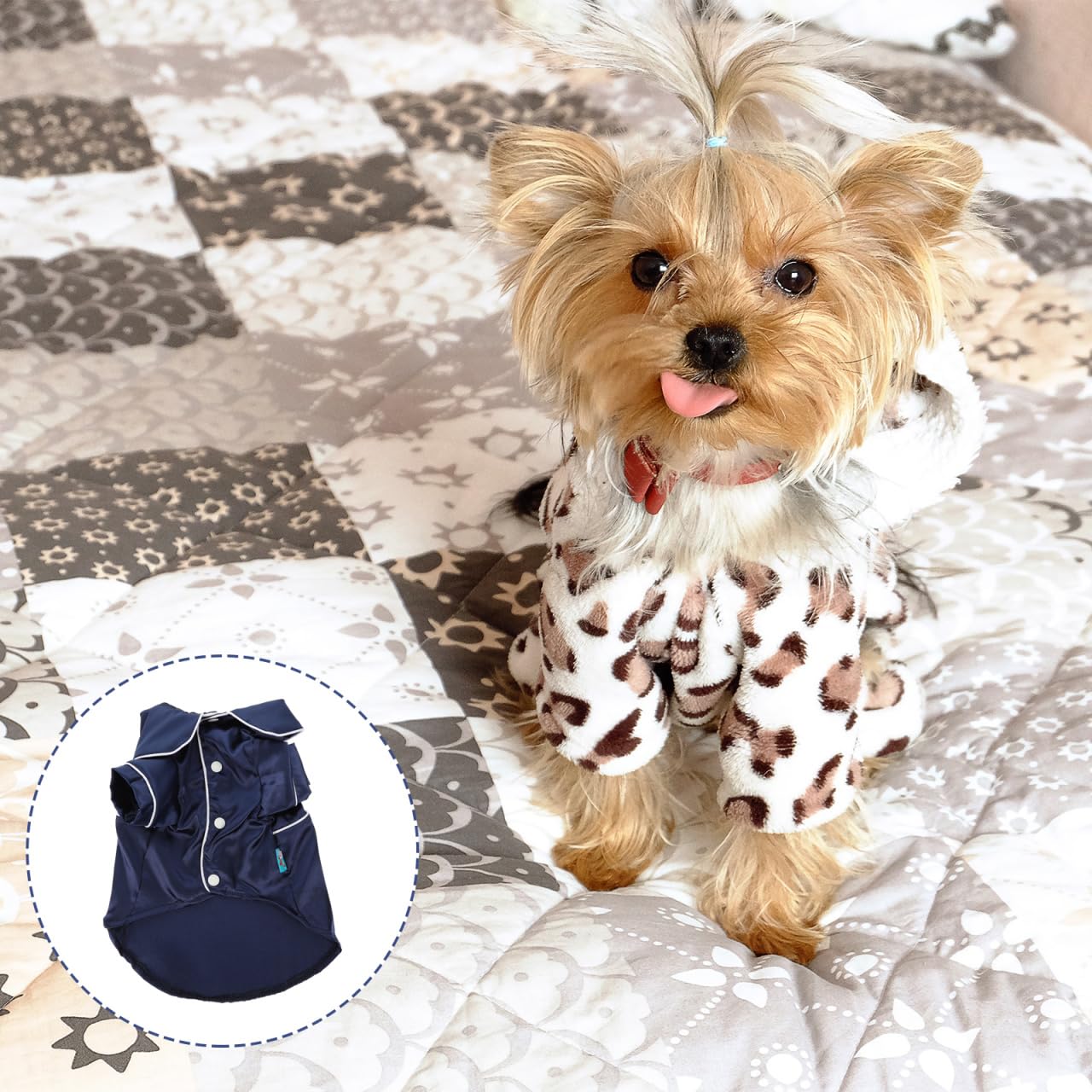 Balacoo Small Dog Pajamas Bathrobe: Soft Silk Cat Pajamas, Lapel Two-Legged Sleepwear Shirt For Puppy Kitten Yorkie Bulldog - Al