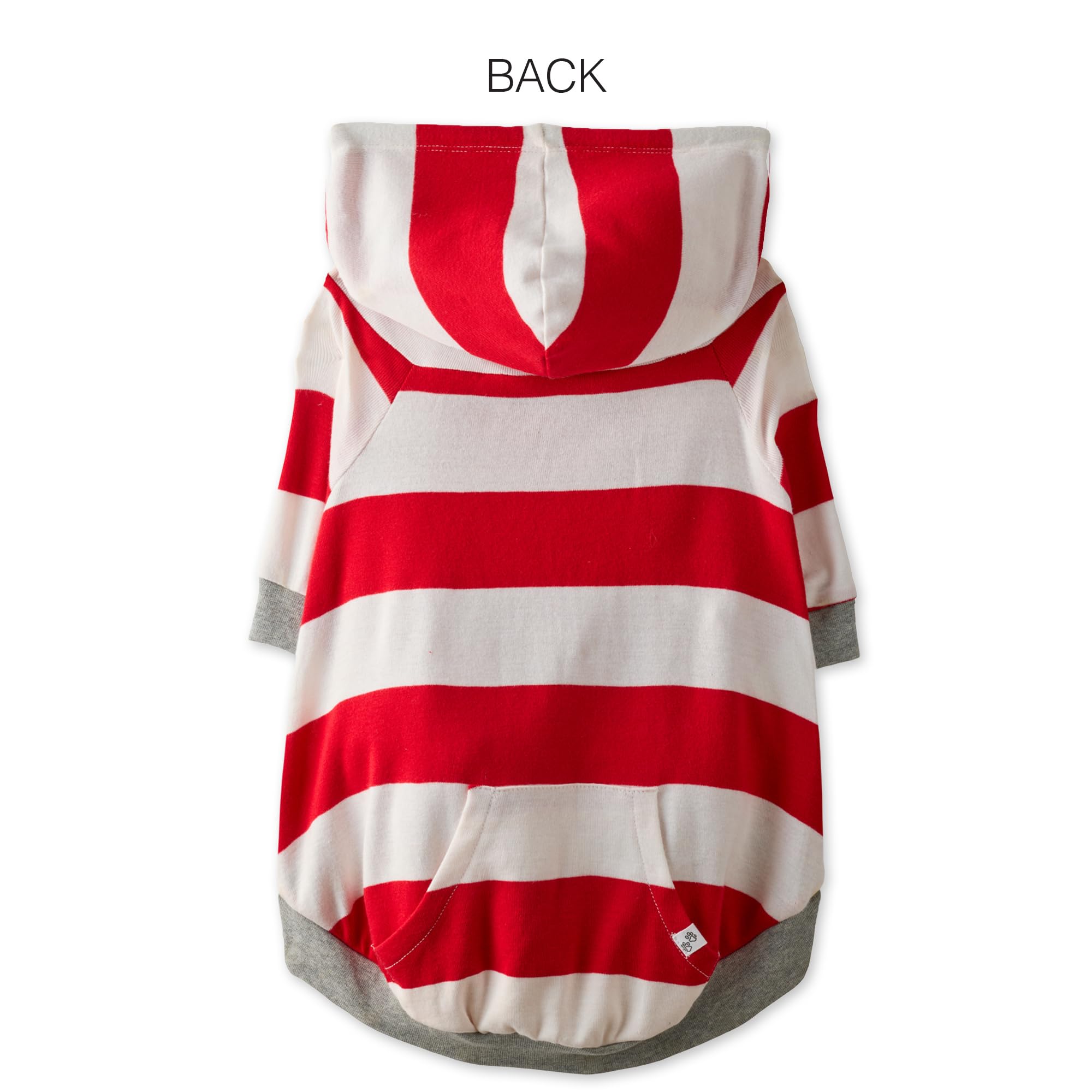 Pet Passion 100% Organic Cotton Dog Hoodie Pet Coat for Small, Medium and Large Dogs, Red Sold Stripe, Small