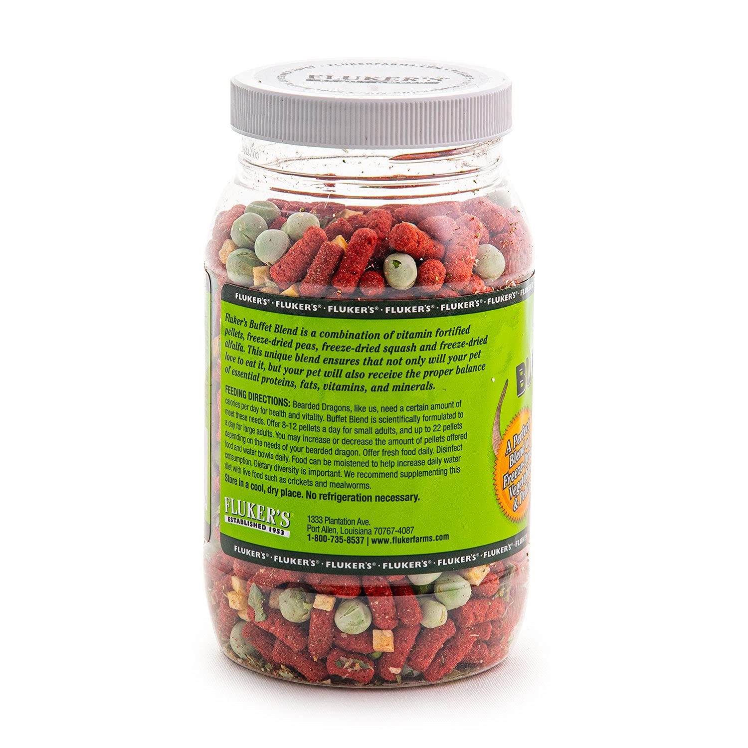 Flukers Buffet Blend Adult Bearded Dragon Veggie Variety Diet, 4.5 oz (76042)