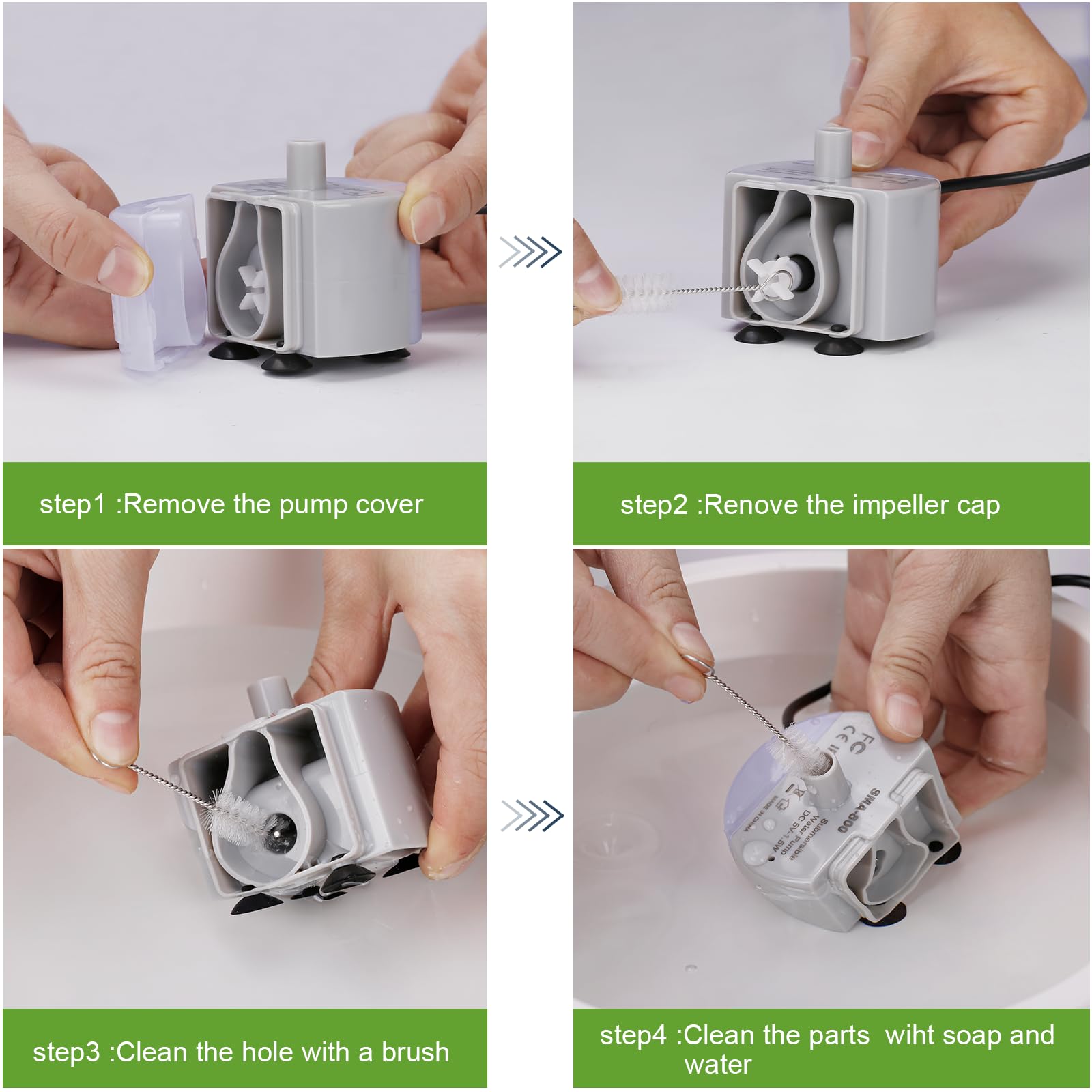 Stainless Steel Cat Water Fountains Pump,Ultra-Quiet Replacement Pump For Pet Water Fountains