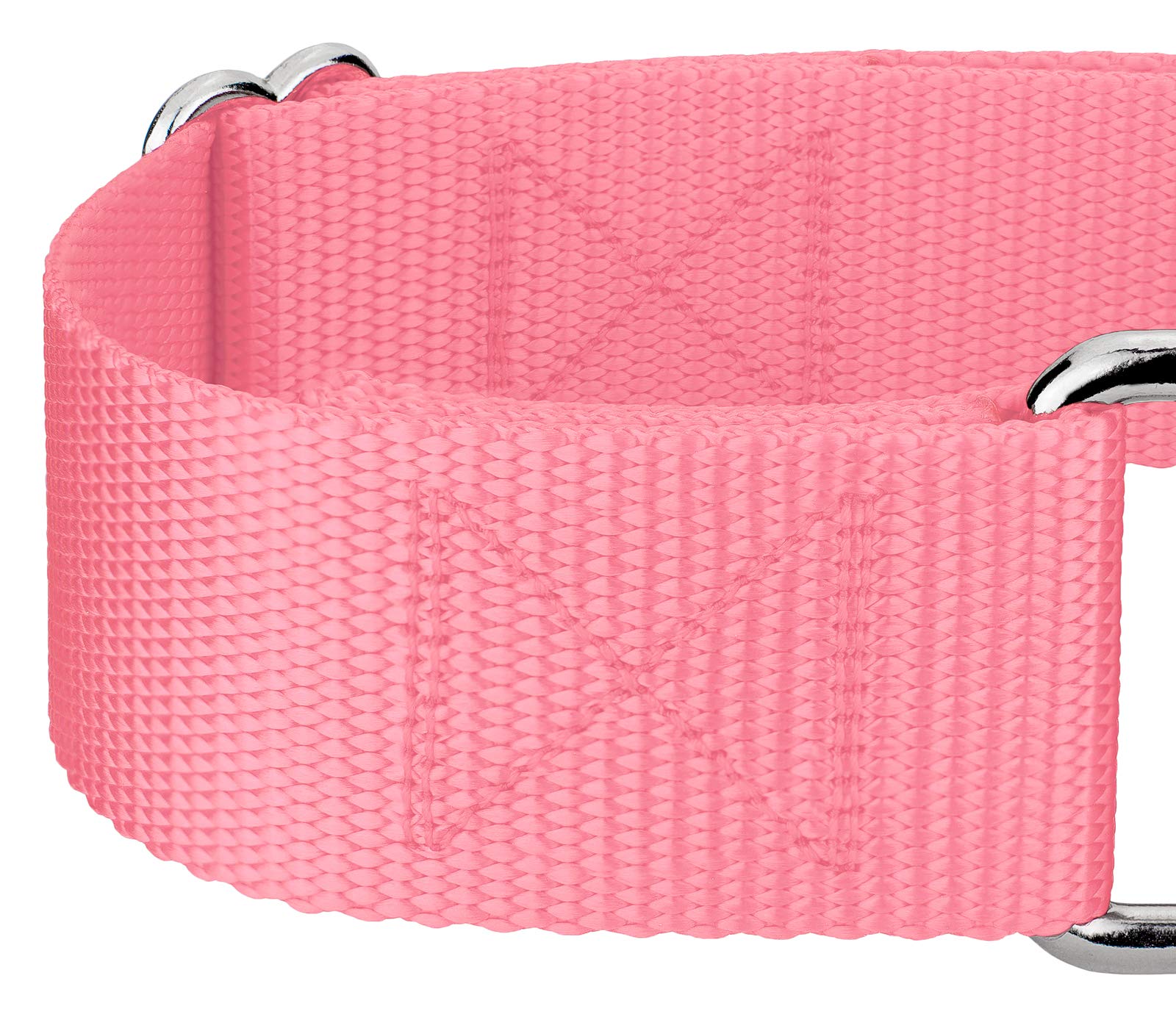Country Brook Petz - Vibrant 15 Color Selection - Martingale Heavyduty Nylon Dog Collar (Medium, 1 1/2 Inch Wide, Pink)