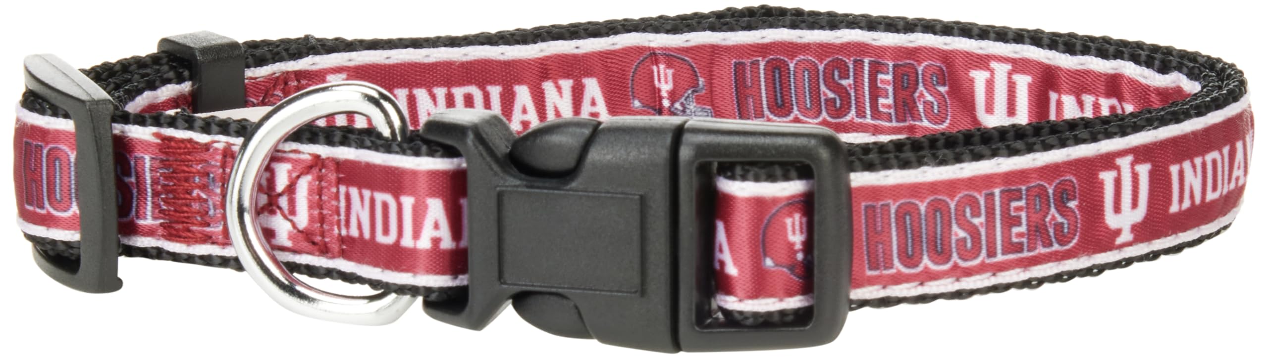 Pets First Collegiate Pet Collar New Version Indiana Hoosiers Dog Collar, Size Medium. Best Sports Team Color For Dogs & Cats. A