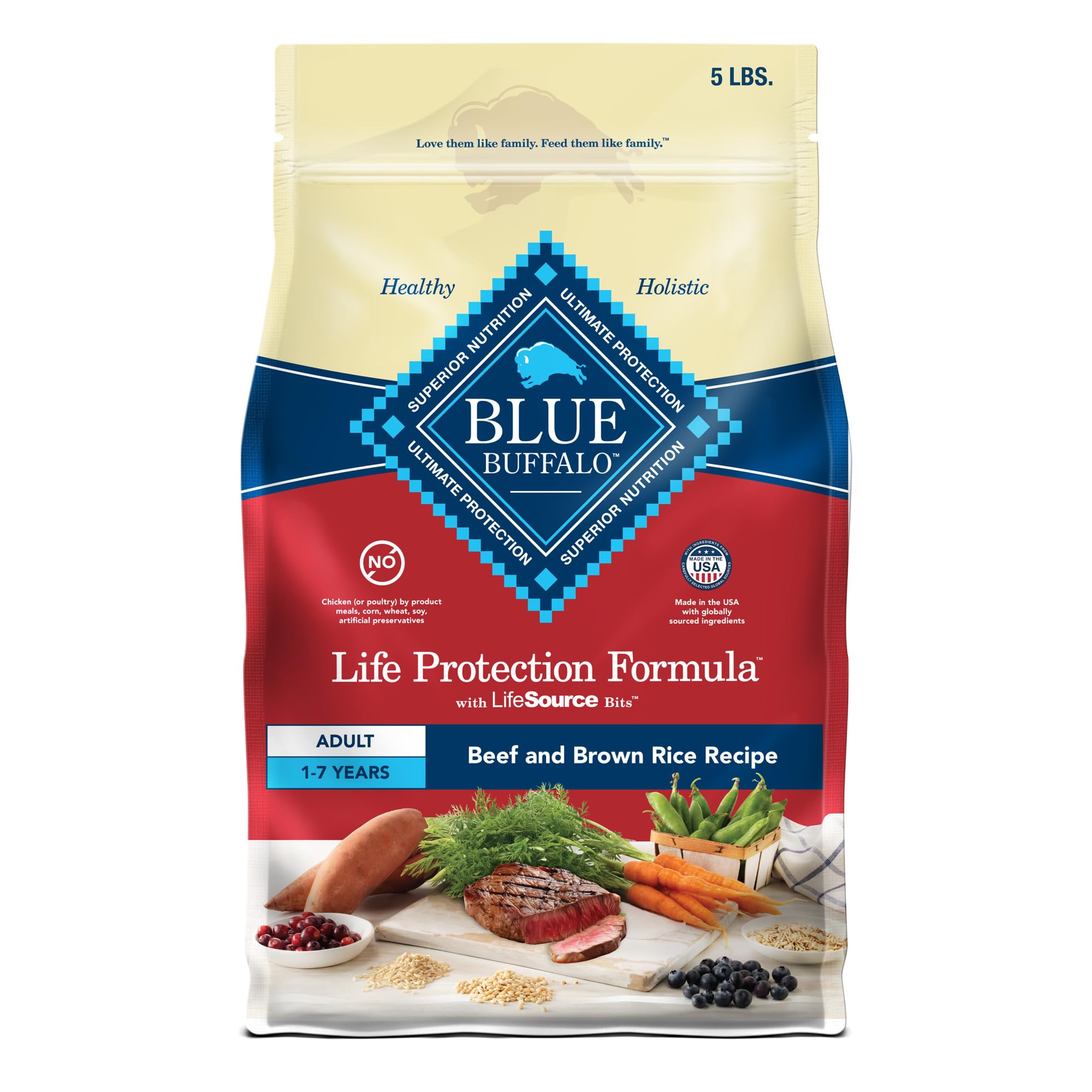 Blue Buffalo Life Protection Formula Adult Dry Dog Food, Helps Build and Maintain Strong Muscles, Made with Natural Ingredients,