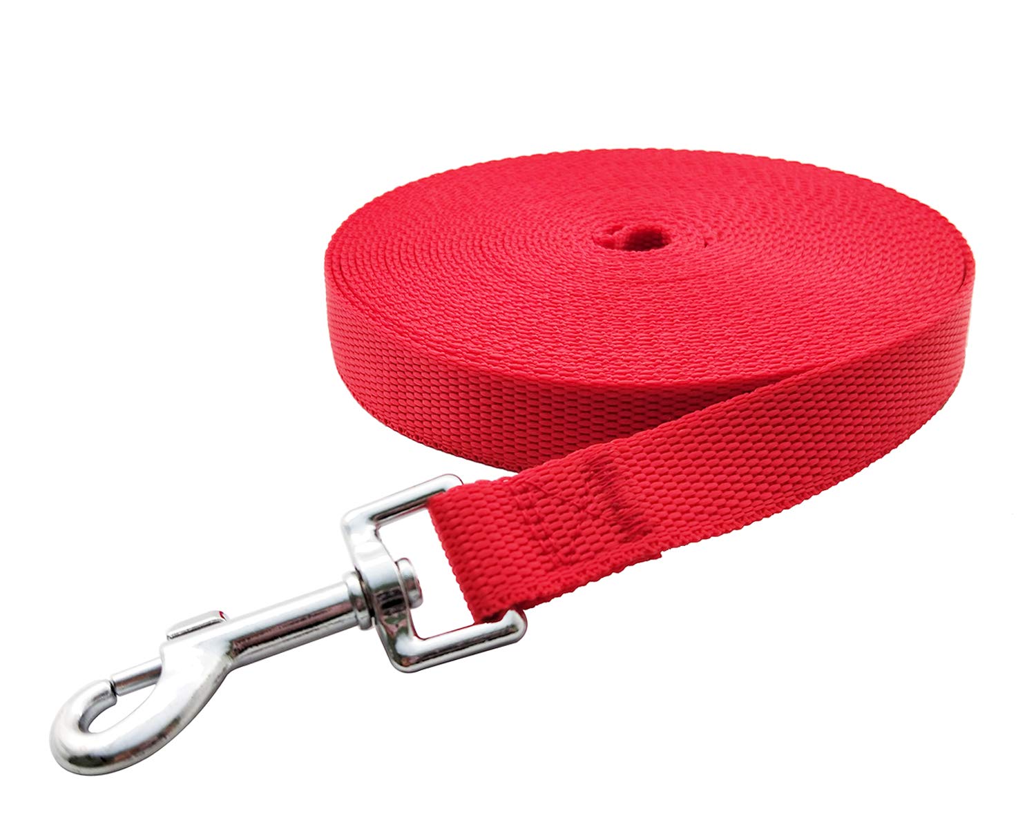 Nylon Training Dog Leash For Small Medium Large Dogs, 15Ft 20Ft 30Ft 50Ft Long Leash Dog/Puppy Lead For Obedience Recall Training, Camping (50Ft, Red)