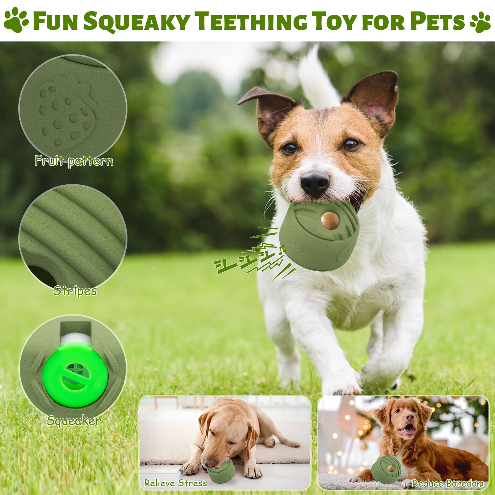 Ateson Interactive Dog Toy For Large Dogs (20-140 Lbs) - Durable Freezable Rubber Chew Toy, Mint Scent, Anxiety Relief Puzzle, T