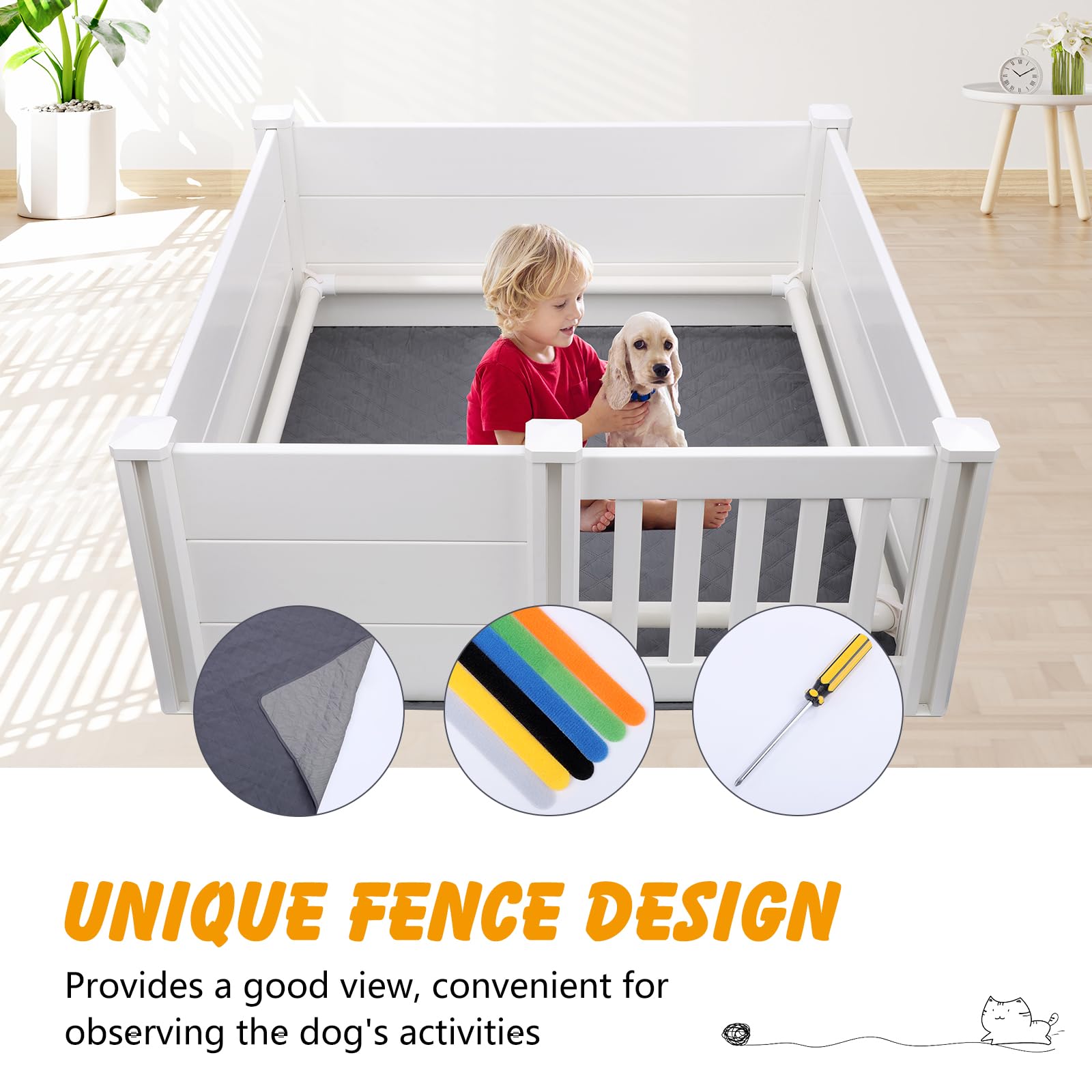 Whelping Box For Dogs,Whelping Box With Pig Rails And Waterproof Whelping Pad,76 * 38 * 18In 2 Rooms Whelping Box With Adjustabl