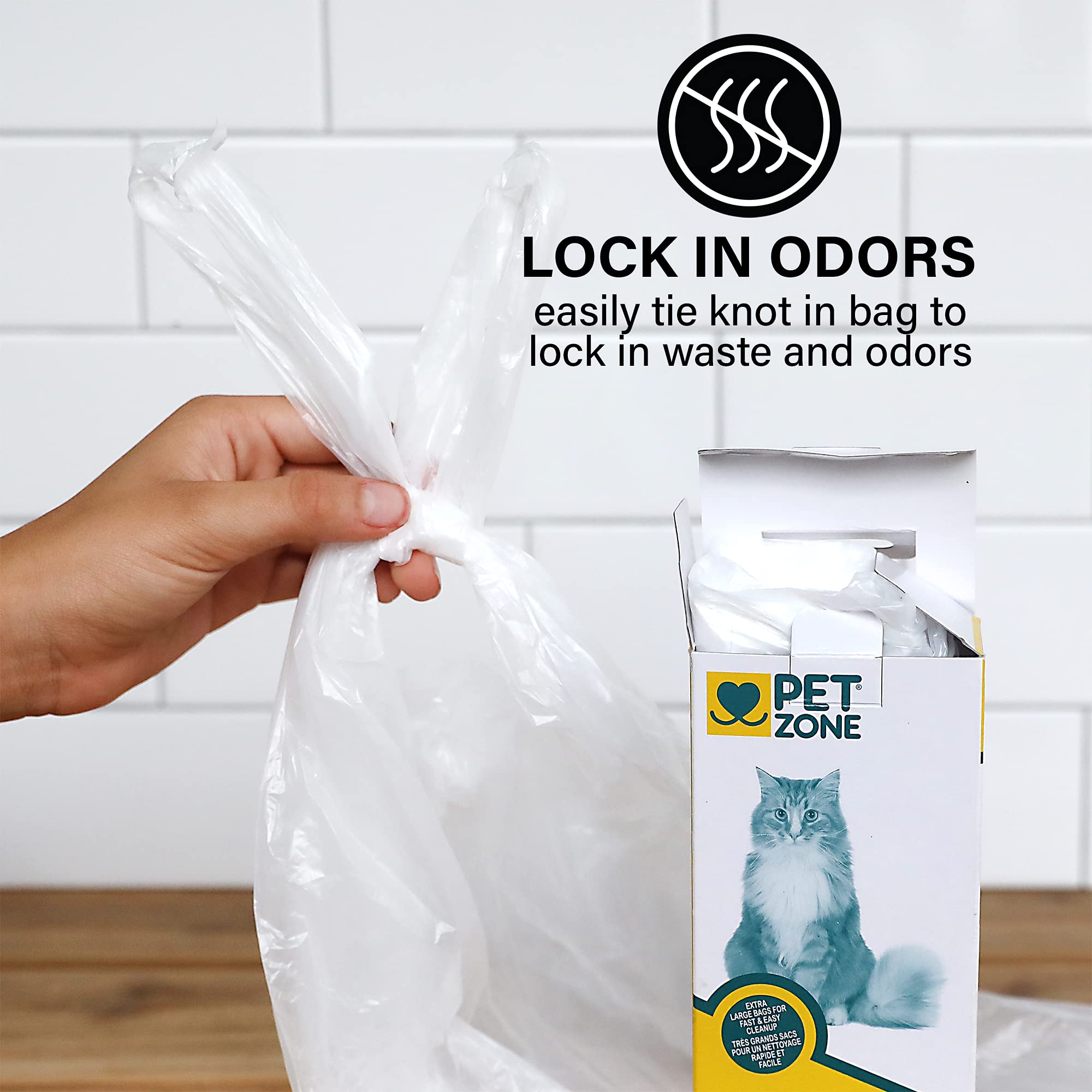 Pet Zone Universal No-Touch Cat Litter Bags, Kitty Litter Bags & Waste Bags (Litter Bags, Pet Waste Bags Great For Cat Litter Bo