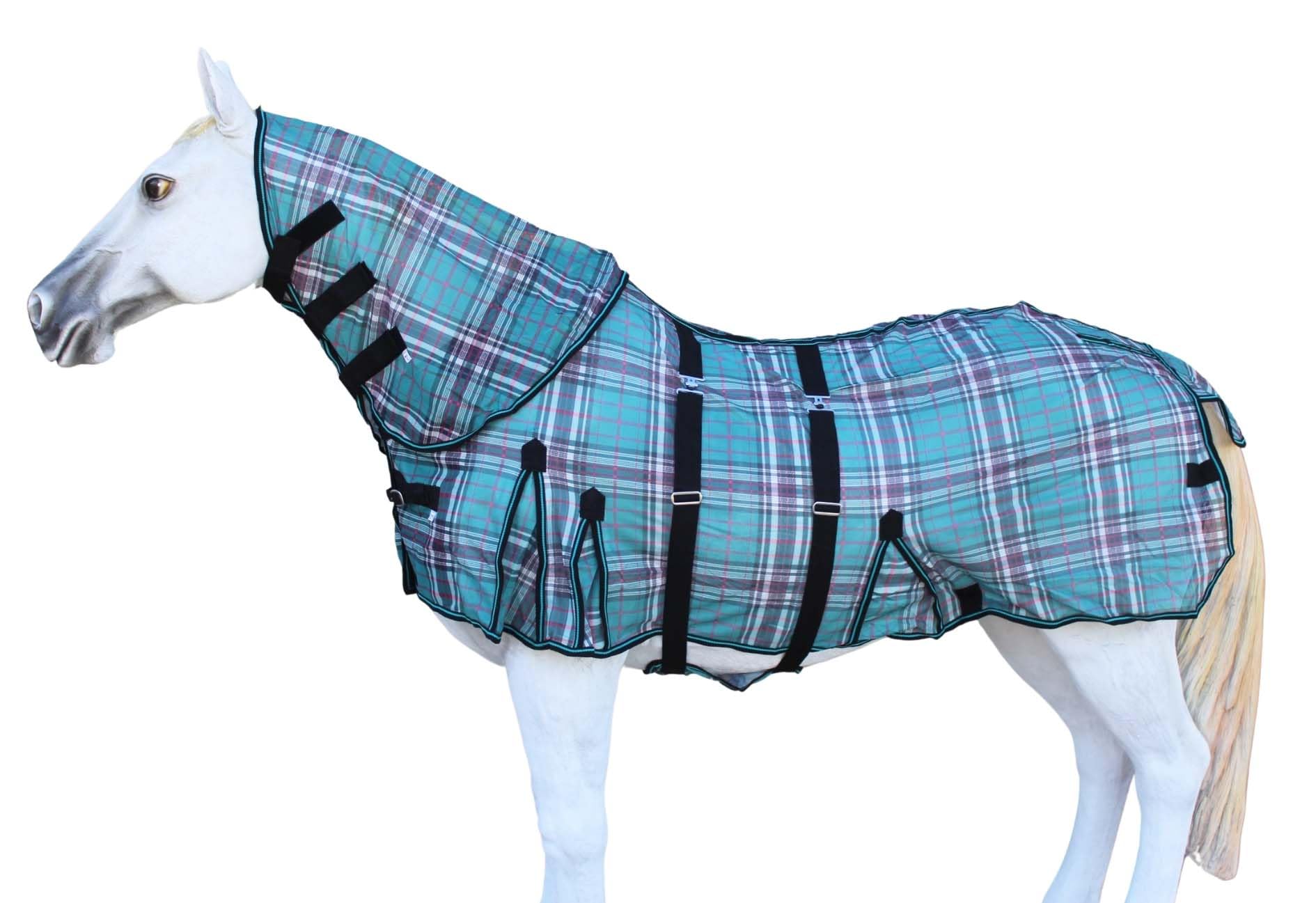 72 Horse Light Summer Spring Airflow Mesh Neck Teal Sea Green 73108