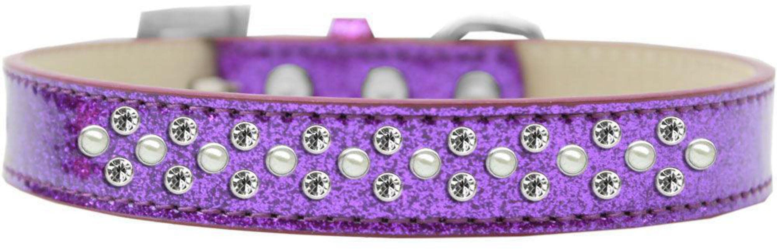 Mirage Pet Products Sprinkles Ice Cream Dog Collar with Pearl and Clear Crystals, Size 12, Emerald Green