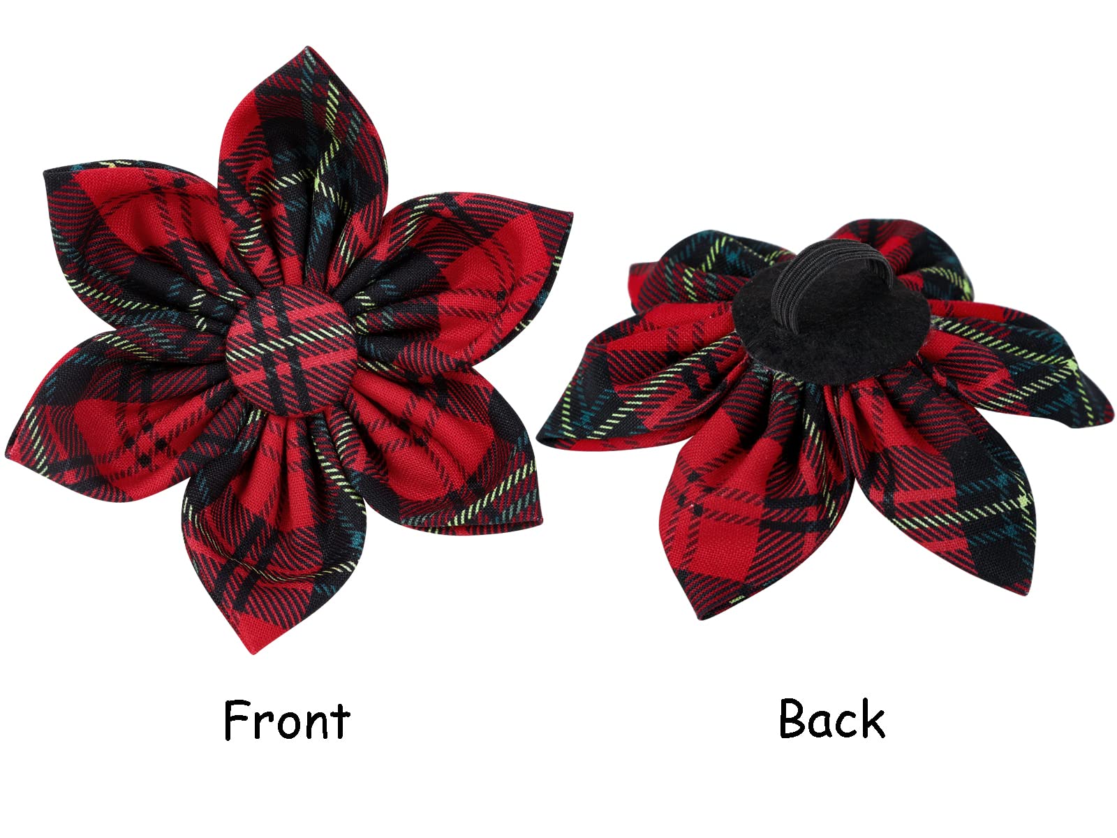 Lionet Paws Christmas Dog Collar With Flower, Dog Flower Collar With Metal Buckle For Dogs, Adjustable Comfortable Dog Collar Girl Gift, M, Neck 13.5-22 In