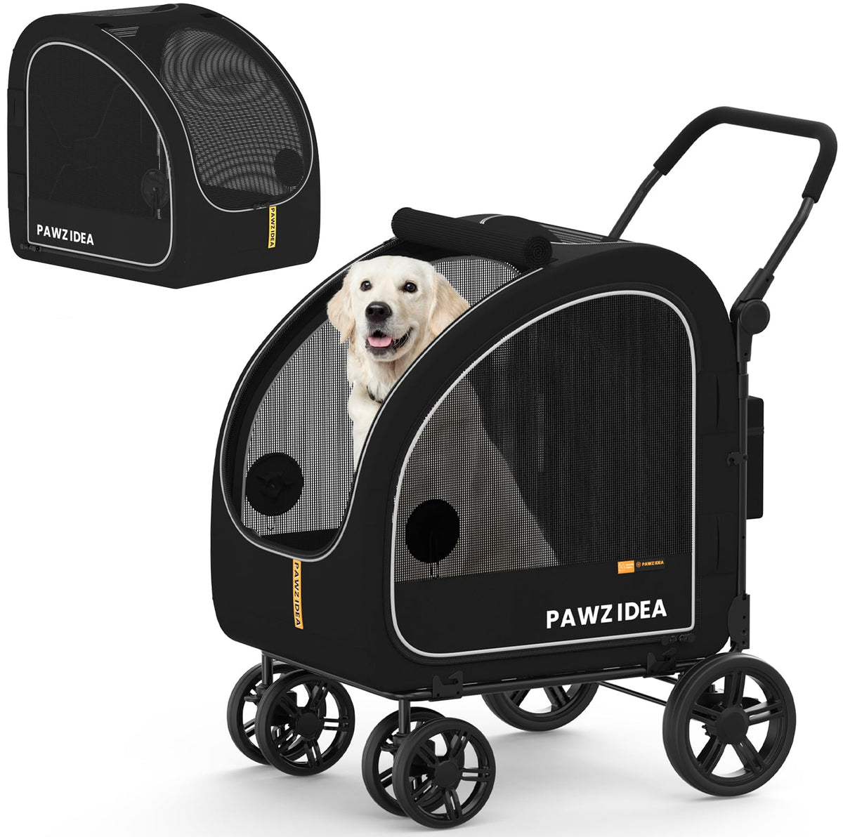 PAWZIDEA Large 3-in-1 Dog Stroller & Car Crate Black – Petocart