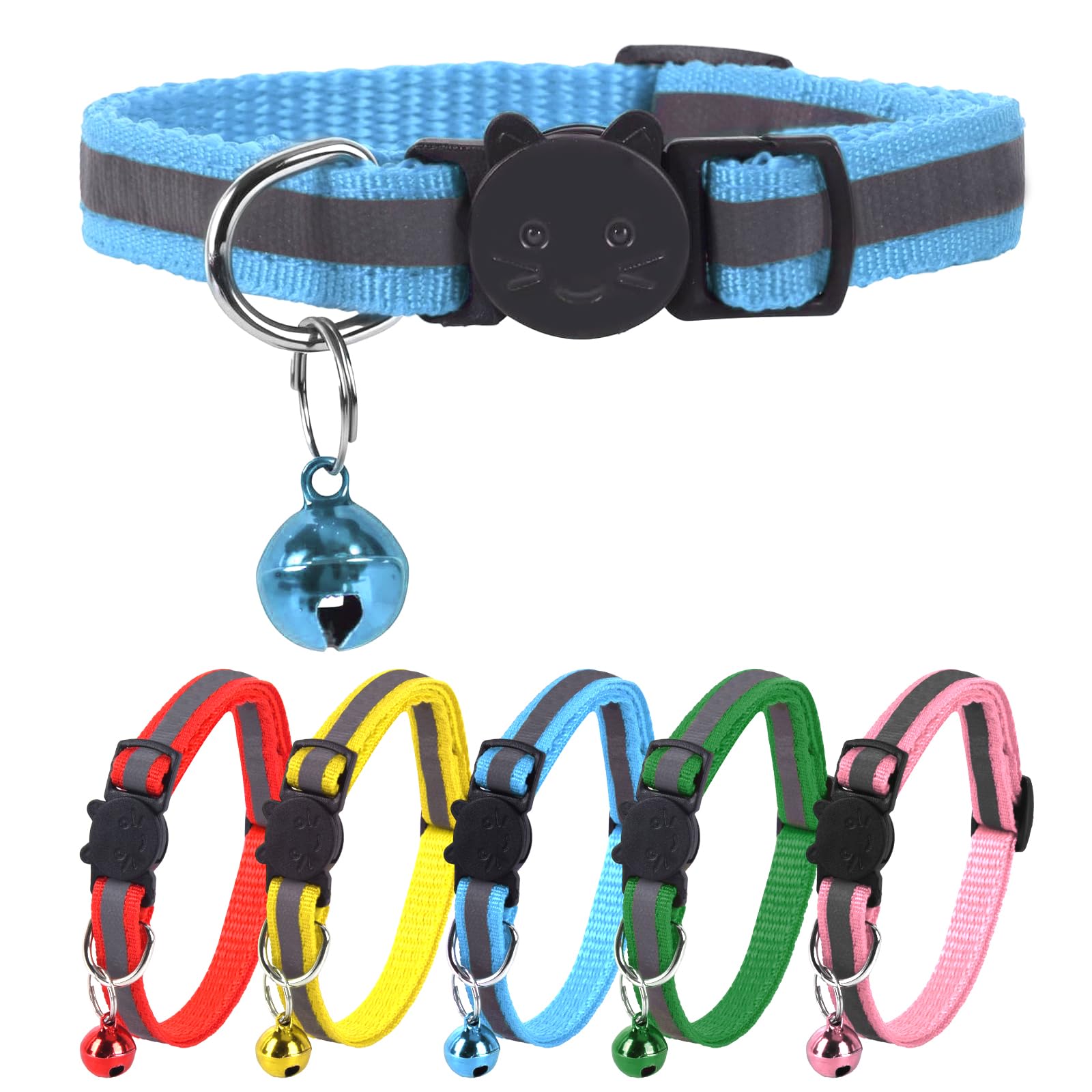 Xxs Dog Collar Teacup Dog Collar, Reflective Collar, Mini Reflective Collar, Teacup Dogs Collar For Small Dogs Cats, Blue, 3/8 I