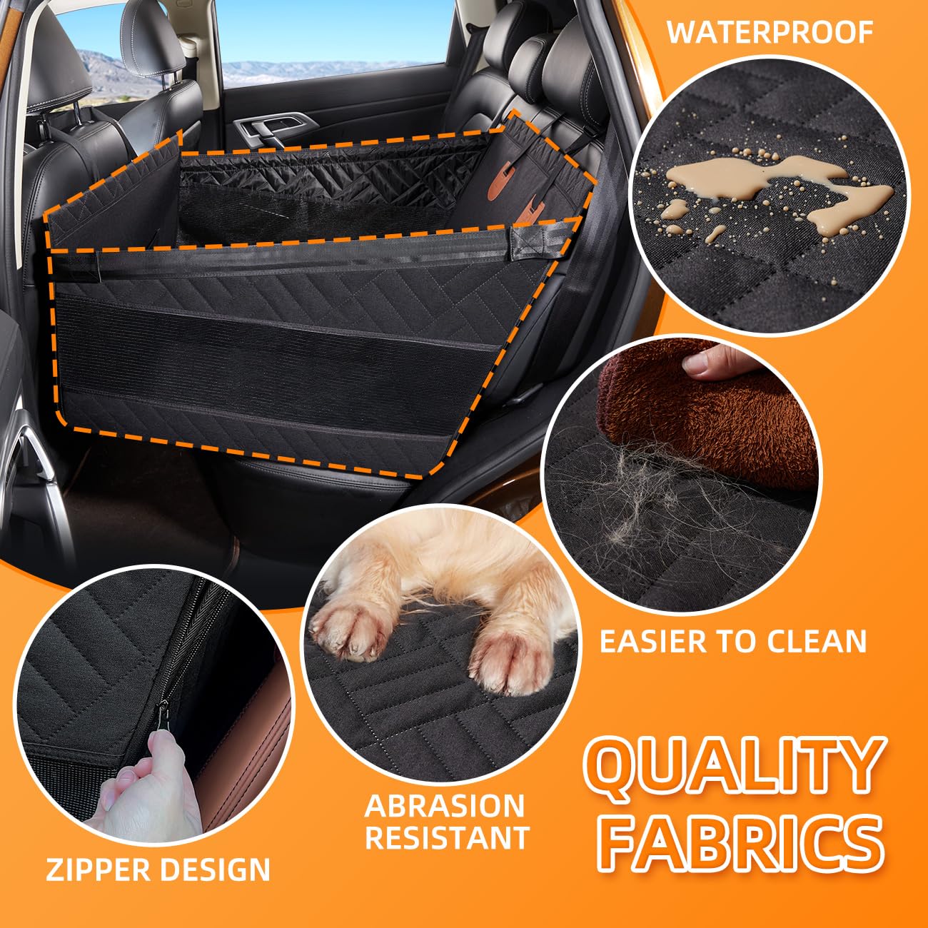 Yjgf Dog Car Seat Large Size Dog,Dog Car Seat Cover For Back Seat,Back Seat Extender For Dogs,Large Dog Car Seat For Vehicles,Pe