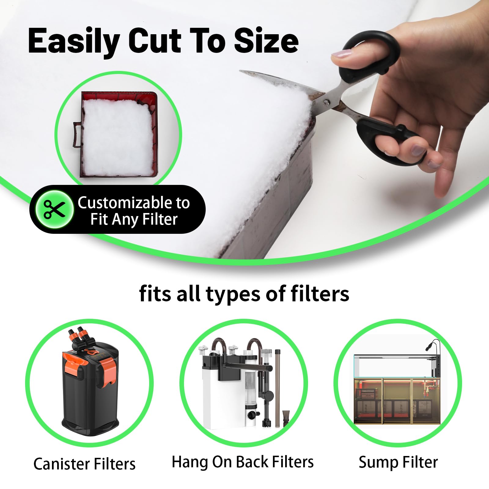 Hygger Aquarium Filter Media Pad Micro Fine Multi-Layer Fish Tank Filter Floss Water Polishing Filter Pad Sump Canister Filter M