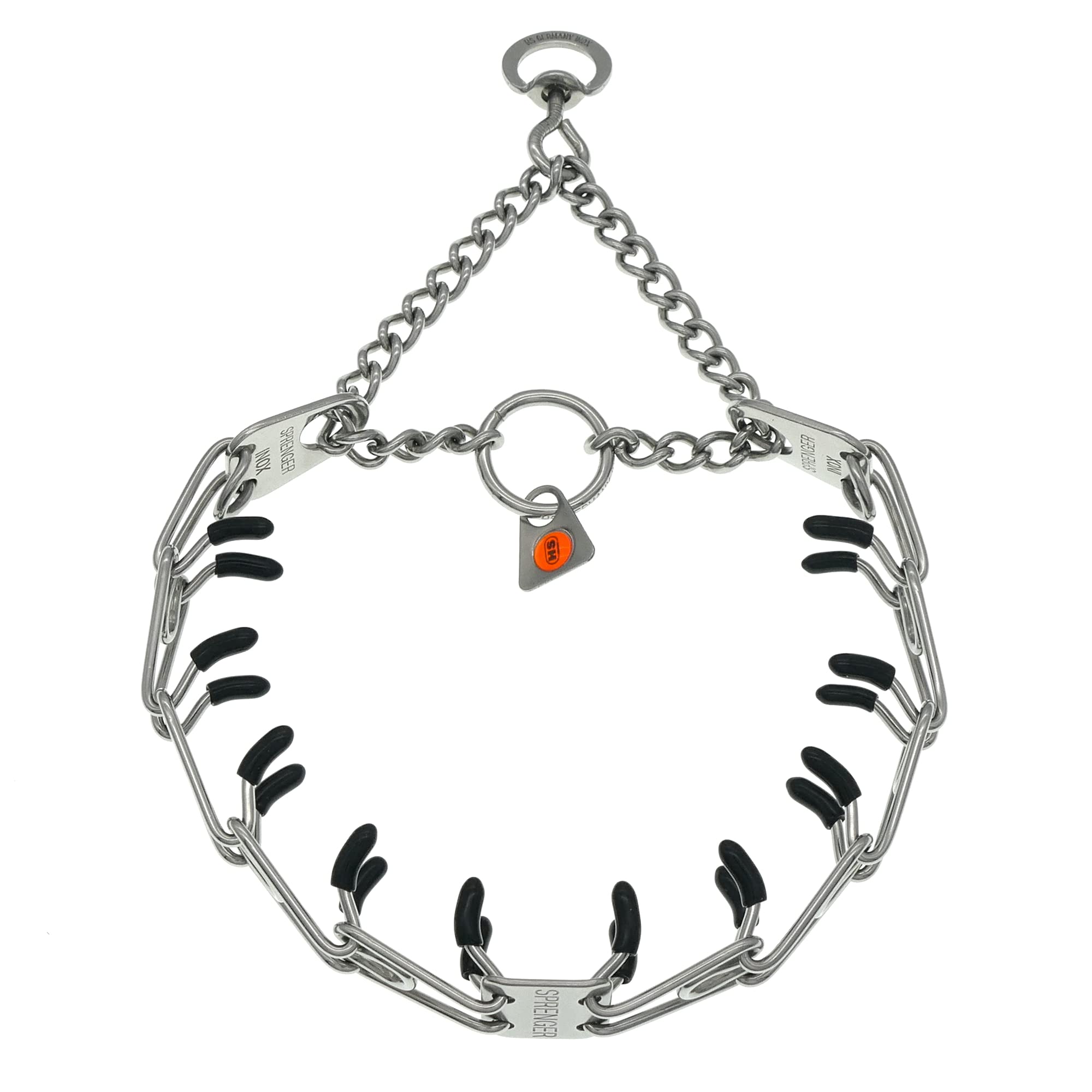 Herm Sprenger Stainless Steel Dog Collar With Swivel D-Ring, 3 Extra Links, 30 Comfort Tips For Small Medium Large Dogs Training