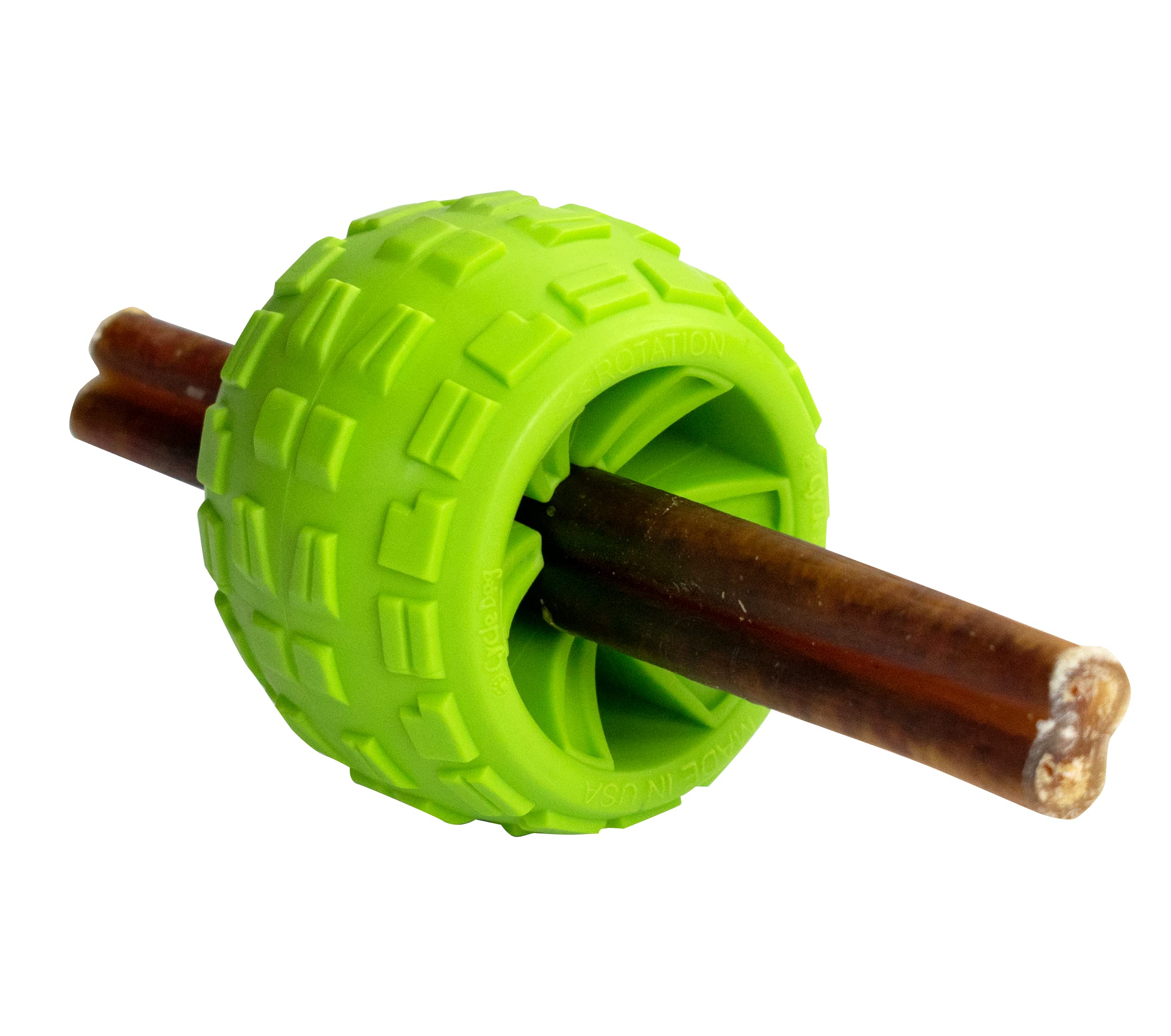Cycle Dog High Roller Plus Large Green Erratic Bounce Treat Hiding Ball - Tough & Sustainable Chew Toy/Great for Play and for Ag