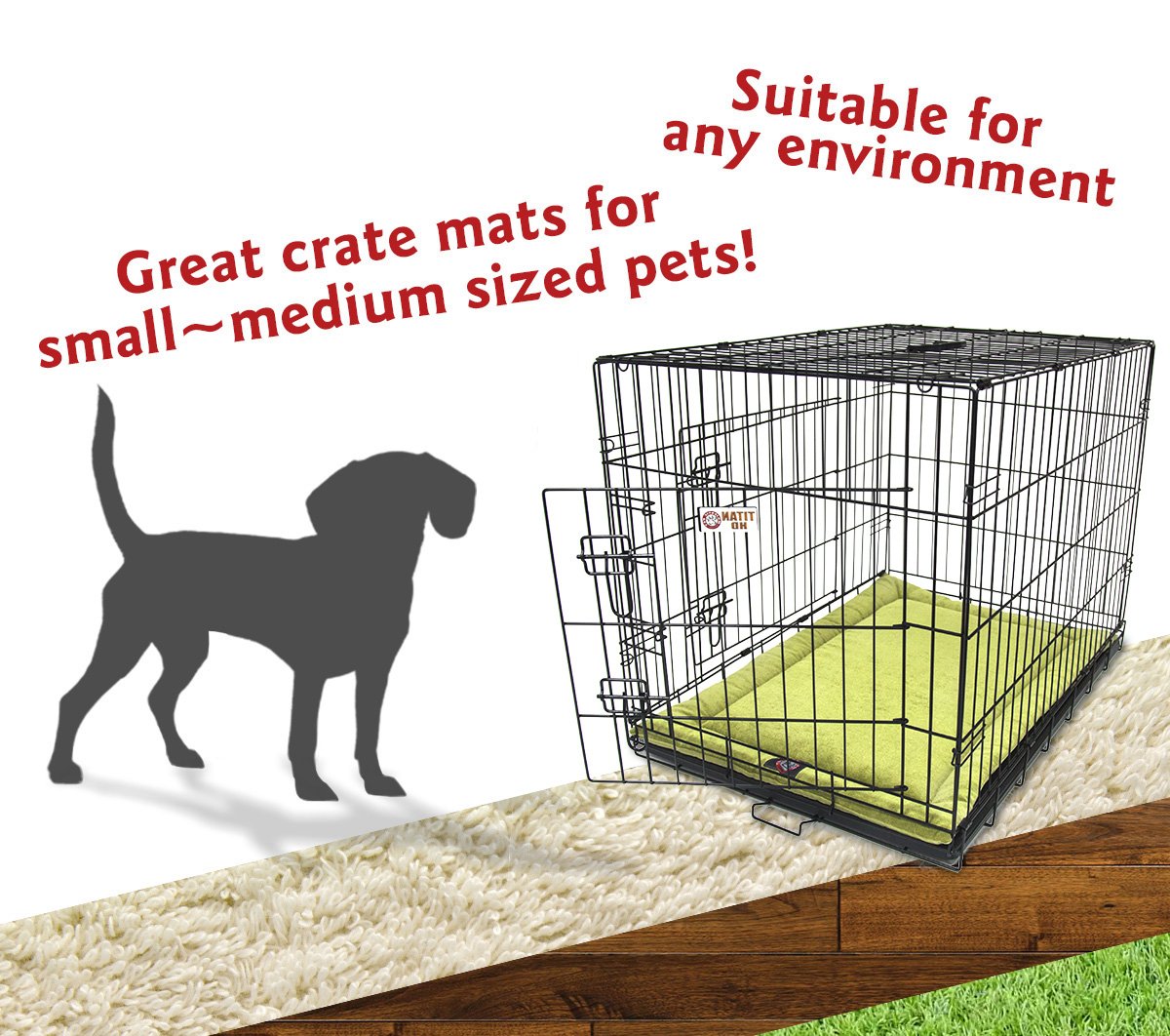 30' Villa Green Apple Crate Dog Bed Mat By Majestic Pet Products