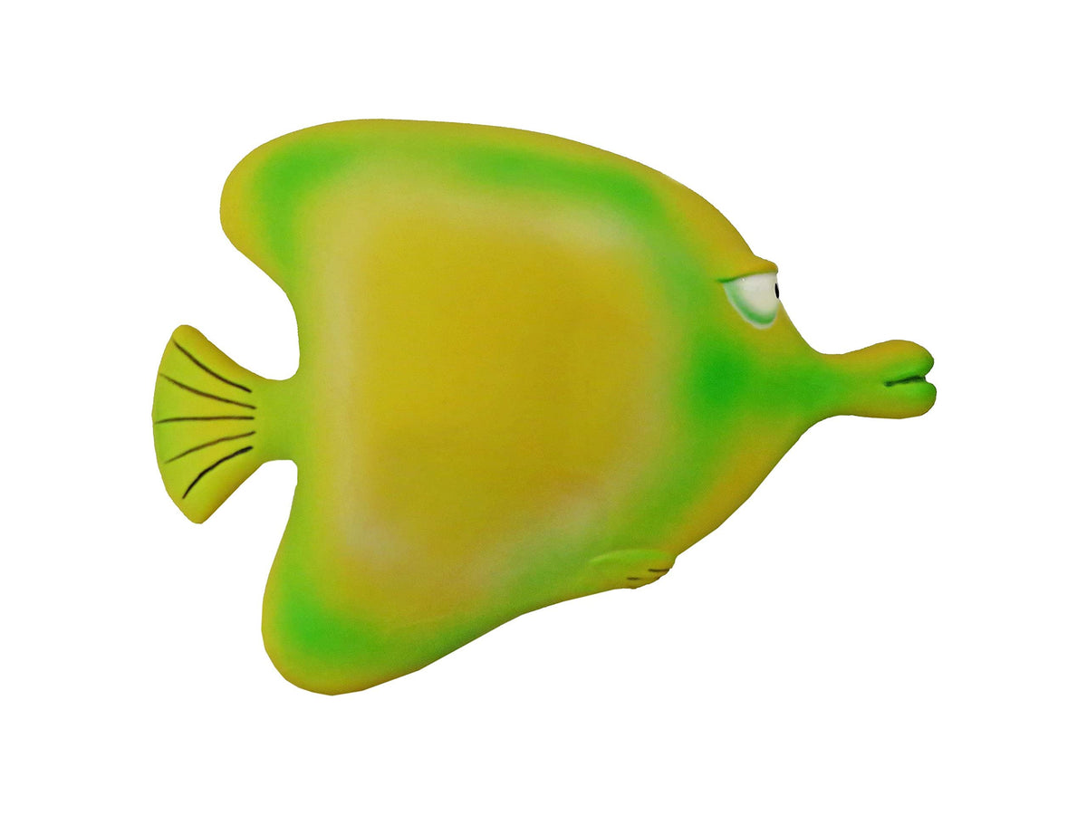 Schoochie Pet 706 Premium Stuffed Latex Maya Yellow Angel Fish Toy, 7.25 In.