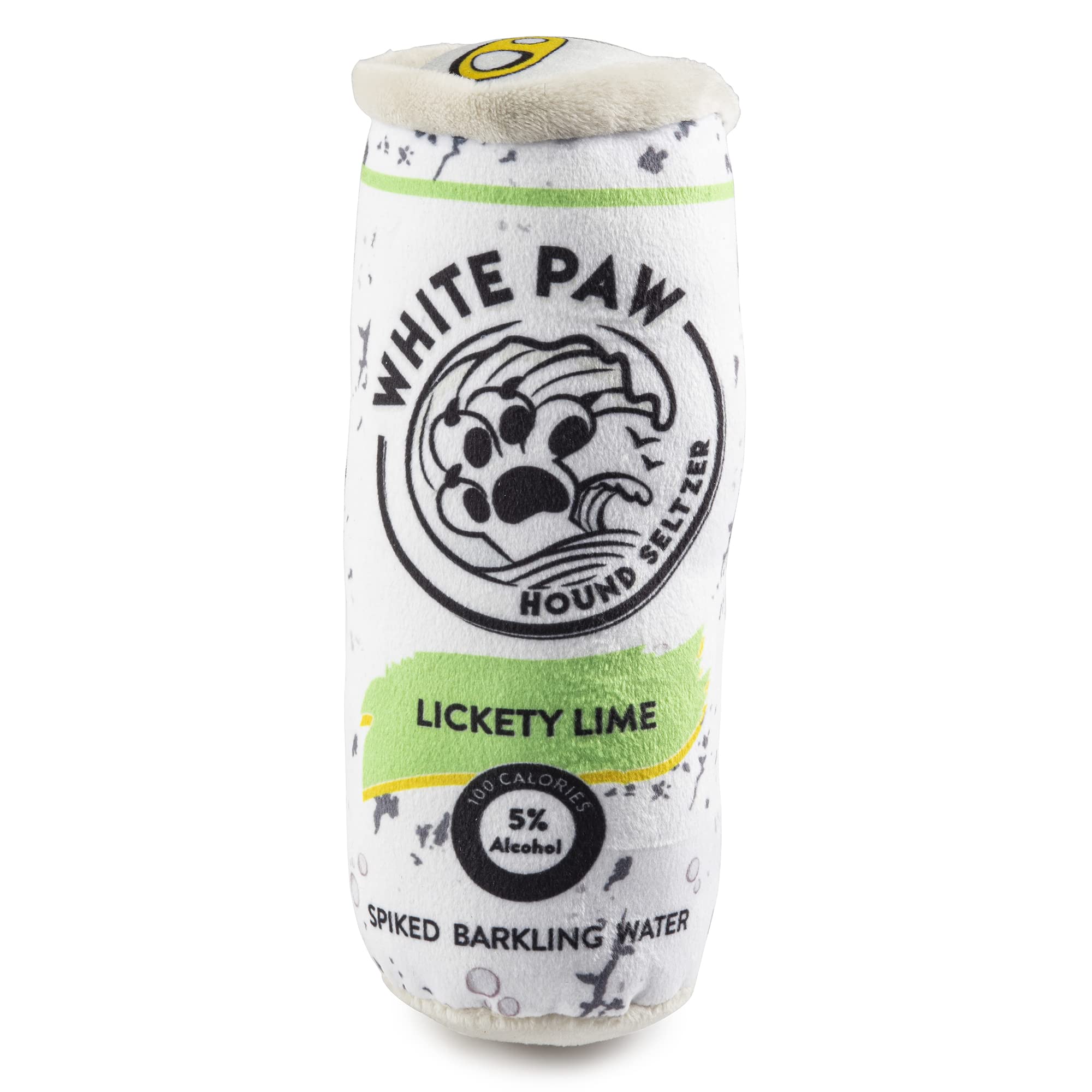Haute Diggity Dog White Paw Lickety Lime, Plush Designer Dog Toys with Interactive Squeaker, Stimulating Pet Enrichment, Machine