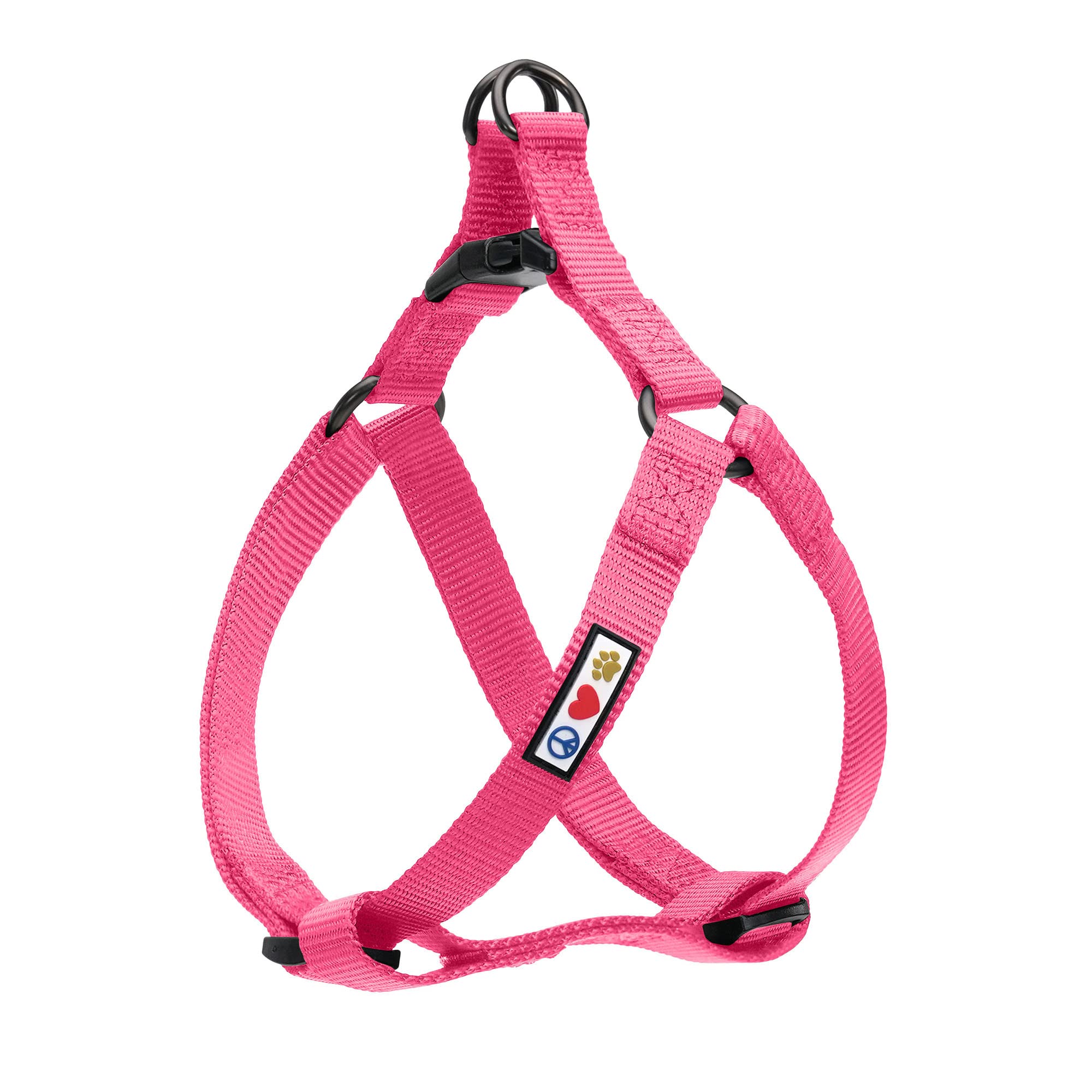 Pawtitas Solid Color Step-In Dog Harness - Pink, Large, For Puppy & Dog Training & Walking