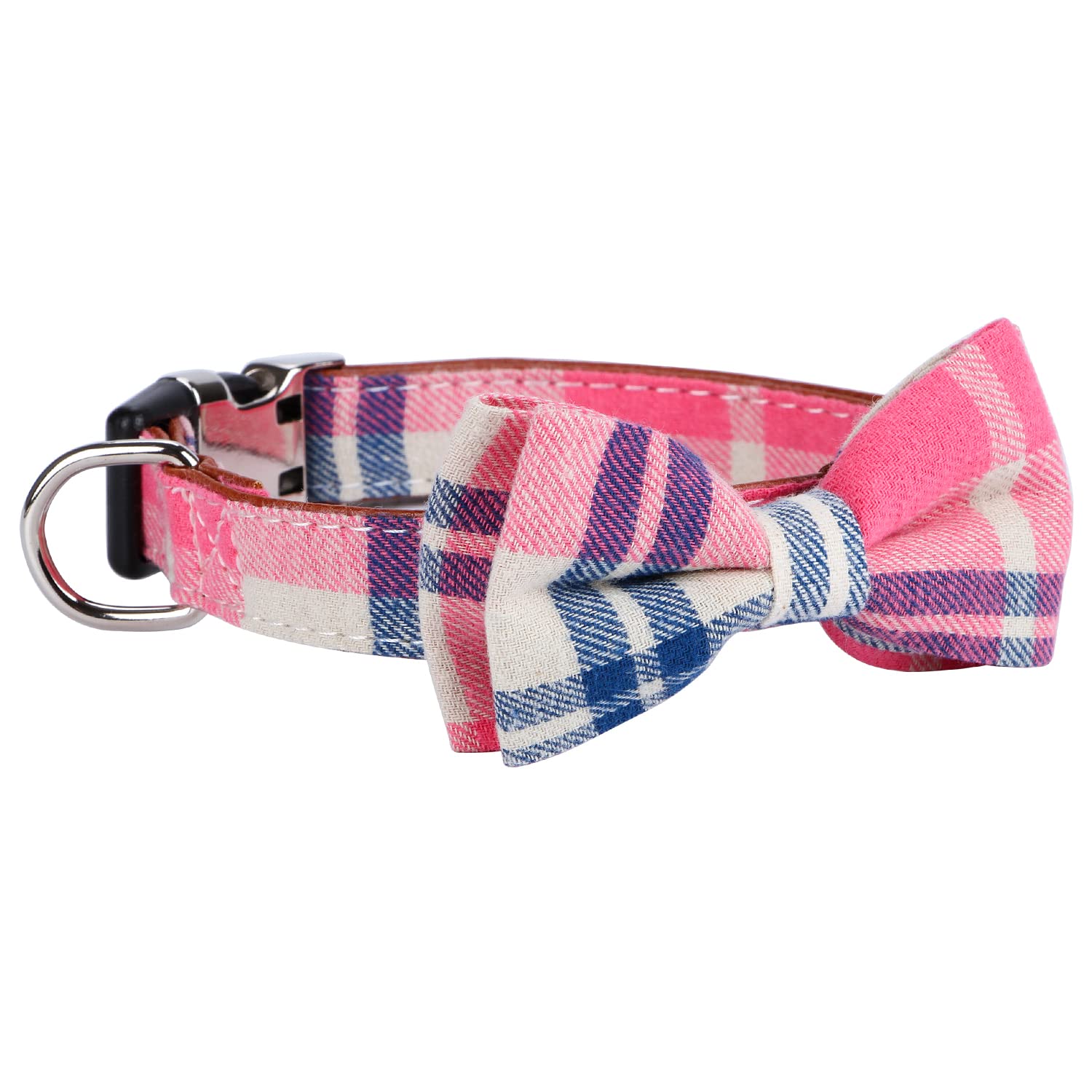 Faleela Soft &Comfy Bowtie Dog Collar,Detachable And Adjustable Bow Tie Collar,For Small Medium Large Pet (Large(Pack Of 1), Pink)